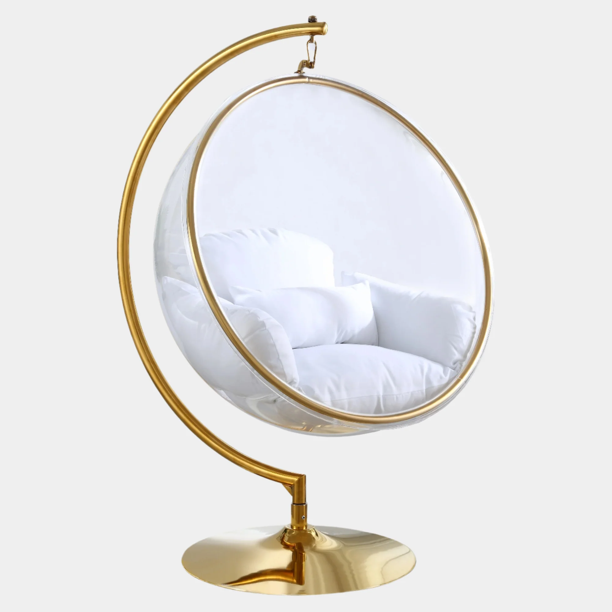 Luna Acrylic And Fabric Upholstered Swing Bubble Accent Chair - Image 15
