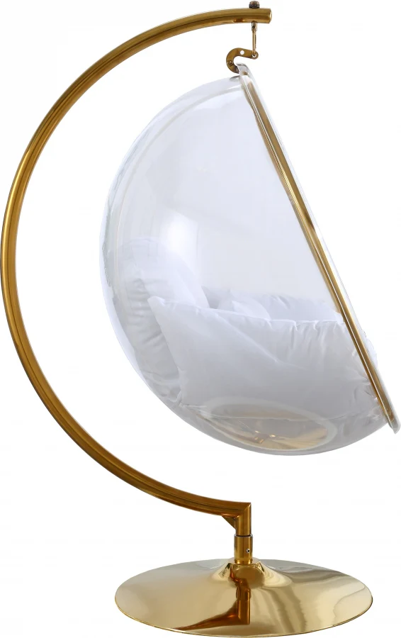 Luna Acrylic And Fabric Upholstered Swing Bubble Accent Chair - Image 19