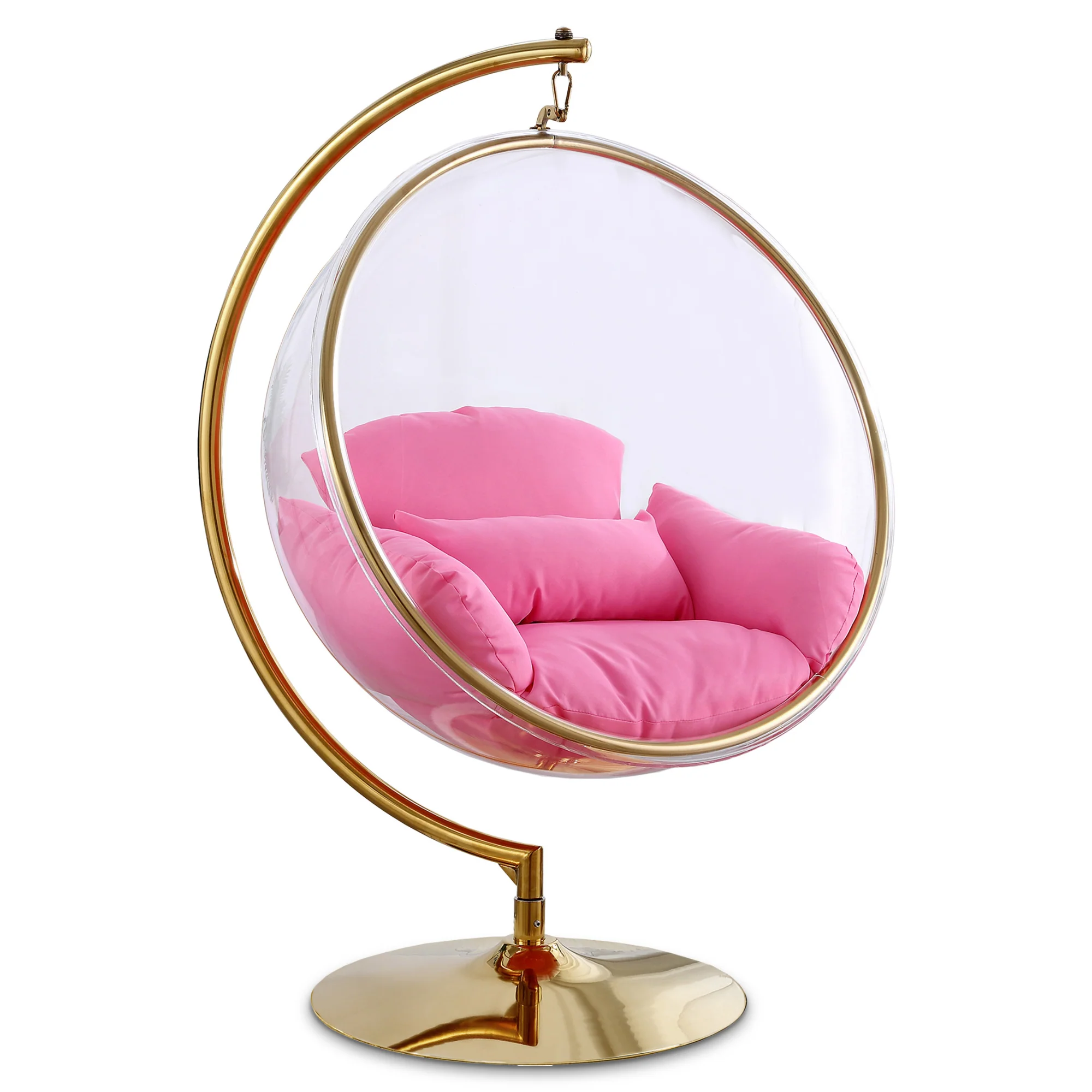 Luna Acrylic And Fabric Upholstered Swing Bubble Accent Chair - Image 22