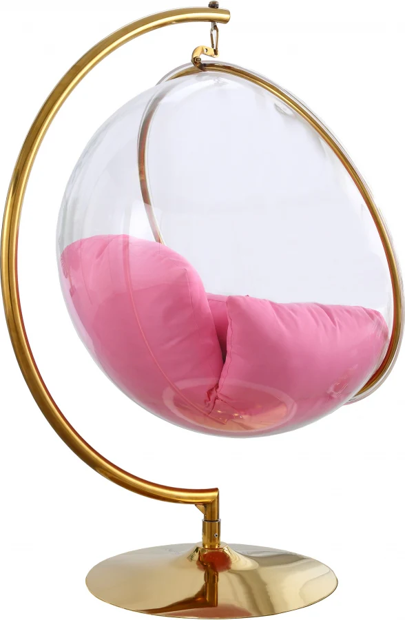 Luna Acrylic And Fabric Upholstered Swing Bubble Accent Chair - Image 24