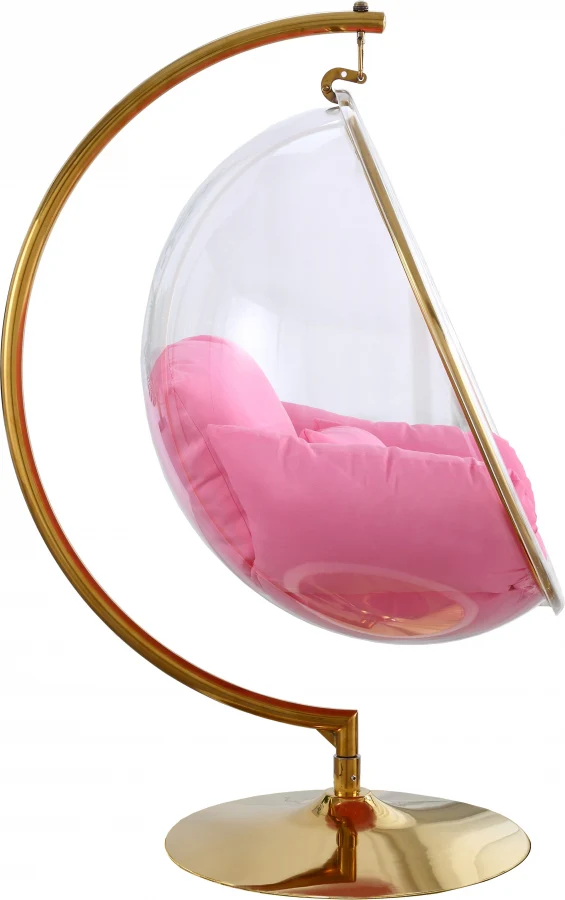 Luna Acrylic And Fabric Upholstered Swing Bubble Accent Chair - Image 25