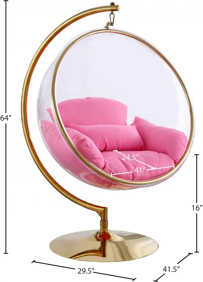 Luna Acrylic And Fabric Upholstered Swing Bubble Accent Chair - Image 26