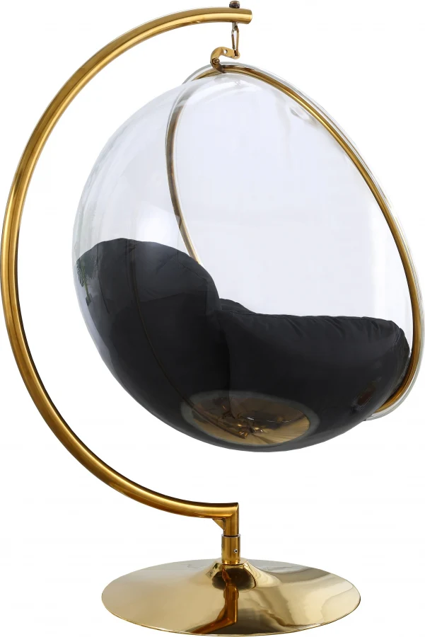 Luna Acrylic And Fabric Upholstered Swing Bubble Accent Chair - Image 4