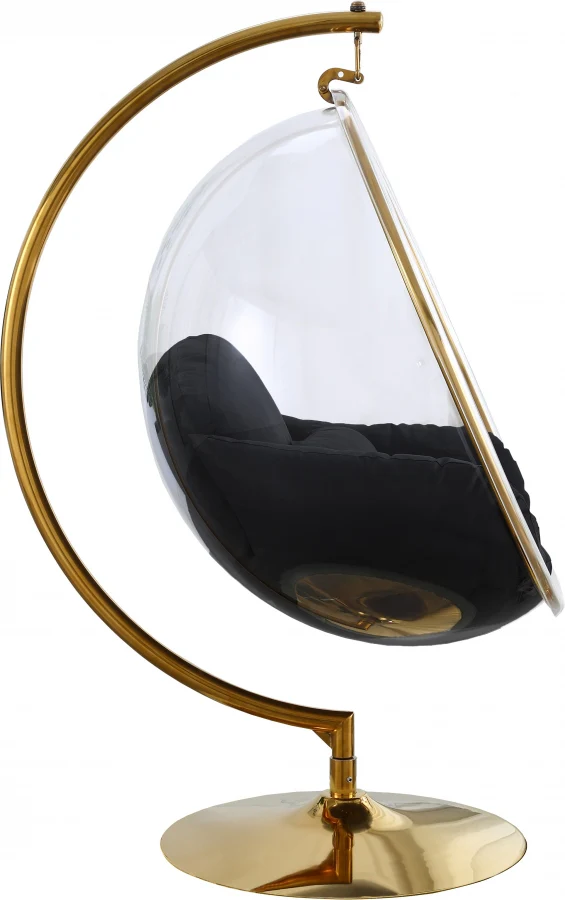 Luna Acrylic And Fabric Upholstered Swing Bubble Accent Chair - Image 5