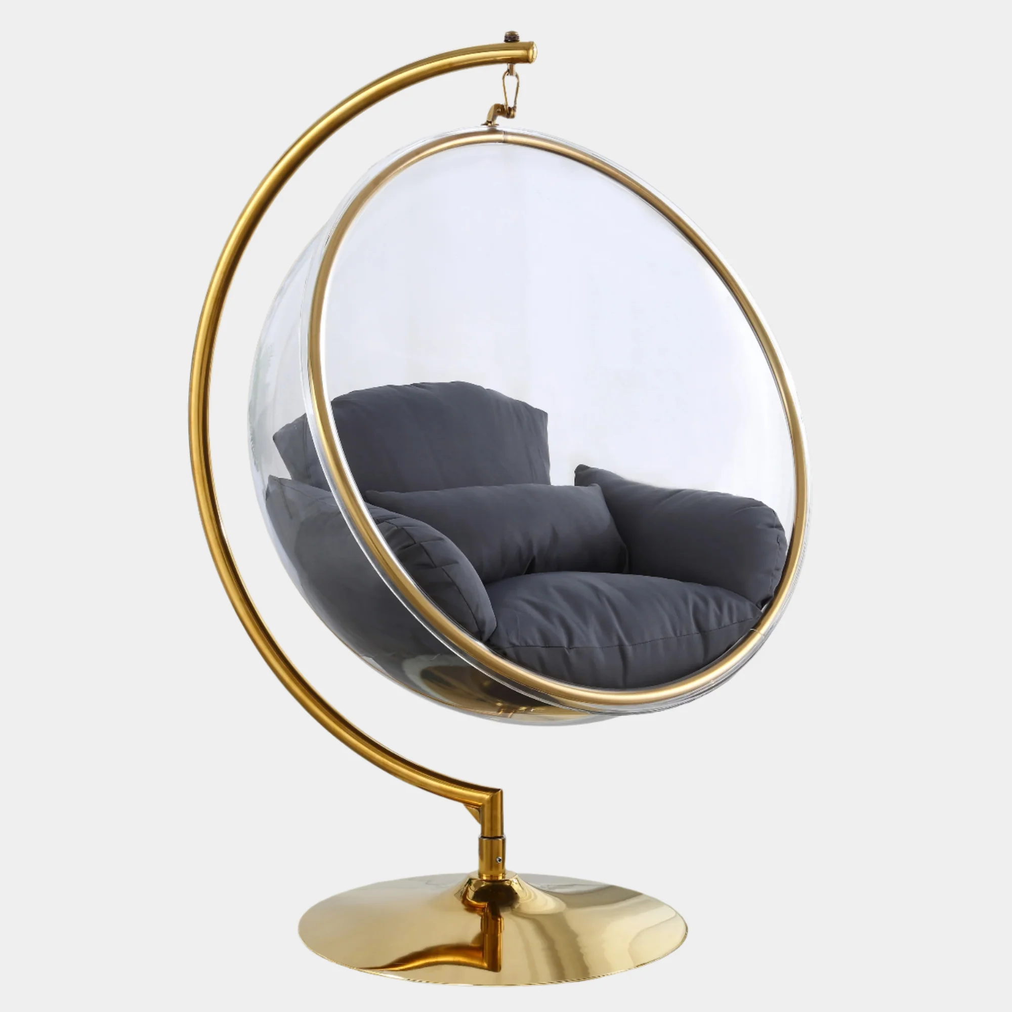 Luna Acrylic And Fabric Upholstered Swing Bubble Accent Chair - Image 8