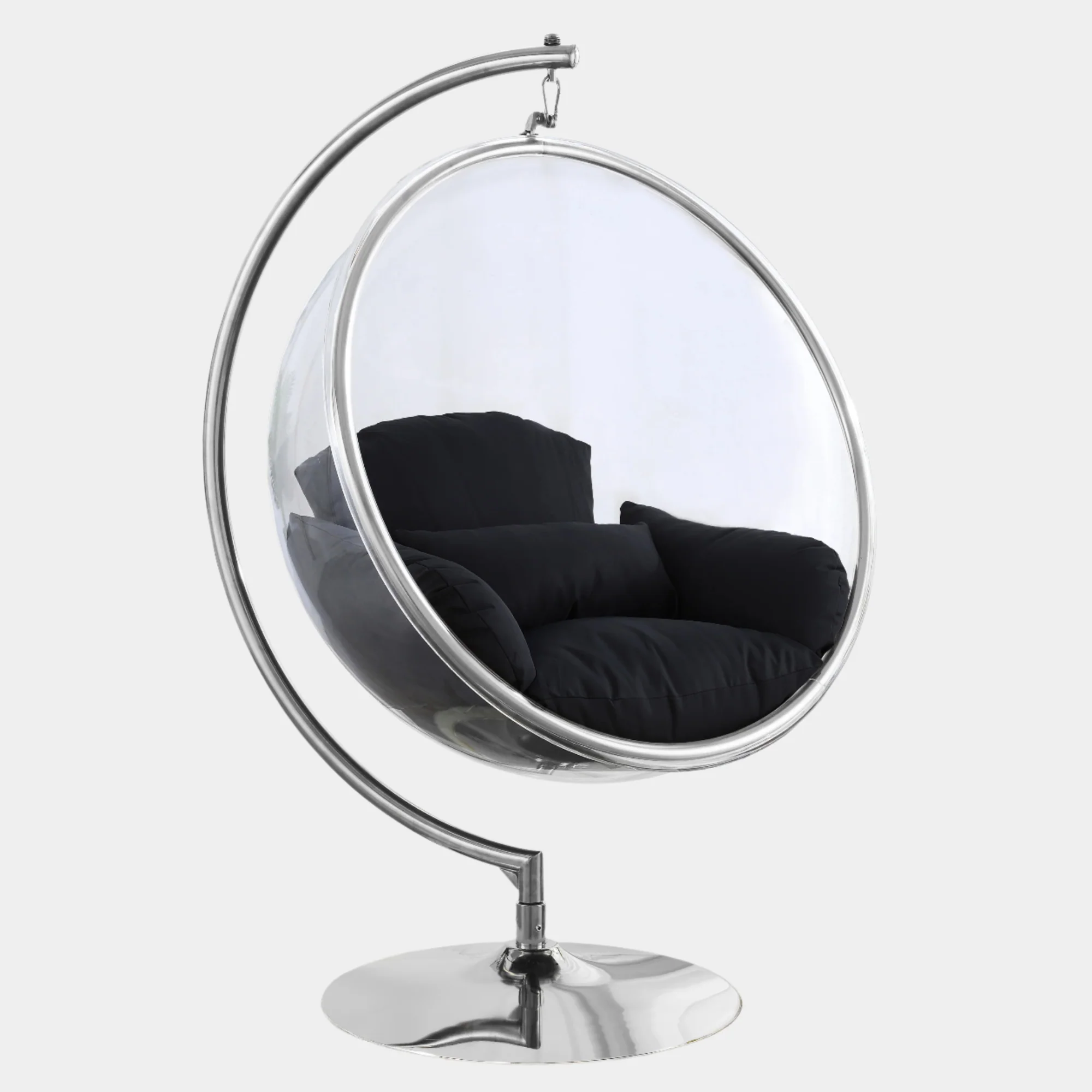 Luna Acrylic And Fabric Upholstered Swing Bubble Accent Chair