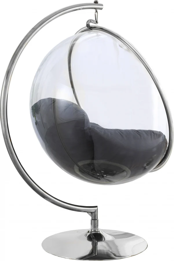 Luna Acrylic And Fabric Upholstered Swing Bubble Accent Chair - Image 10