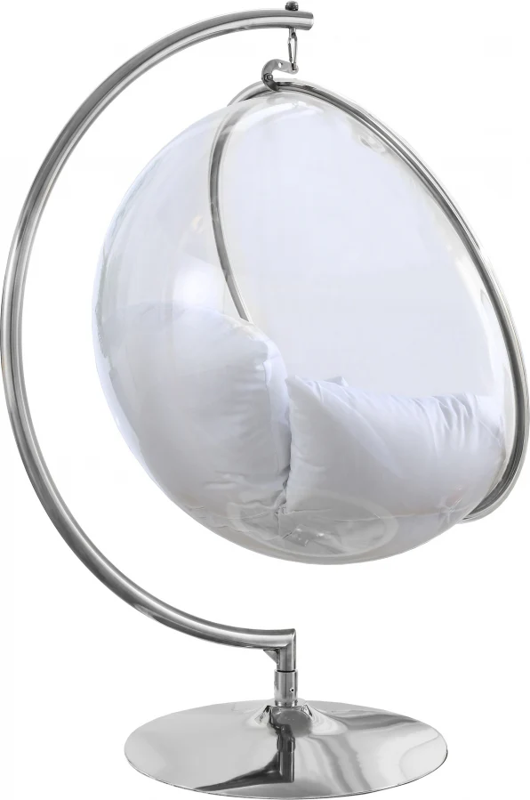 Luna Acrylic And Fabric Upholstered Swing Bubble Accent Chair - Image 17