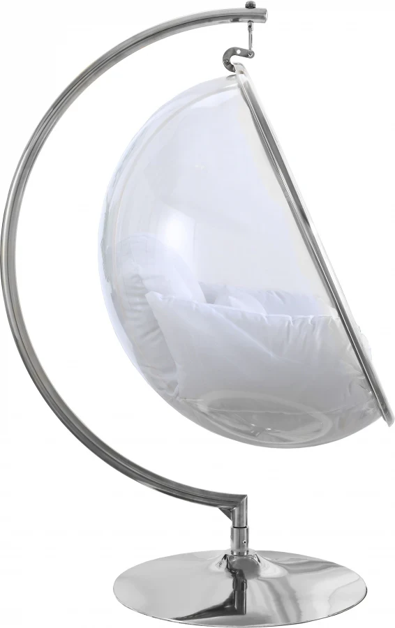 Luna Acrylic And Fabric Upholstered Swing Bubble Accent Chair - Image 18