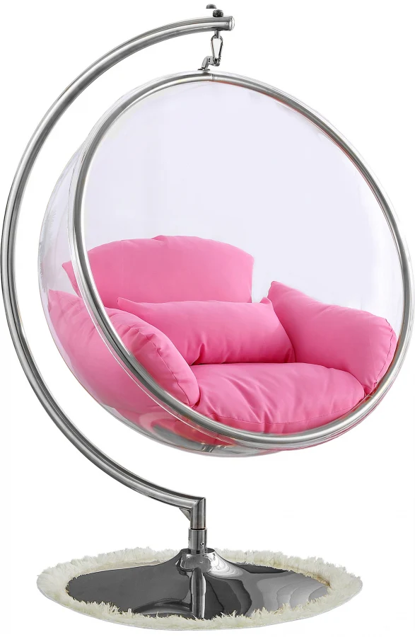 Luna Acrylic And Fabric Upholstered Swing Bubble Accent Chair - Image 23
