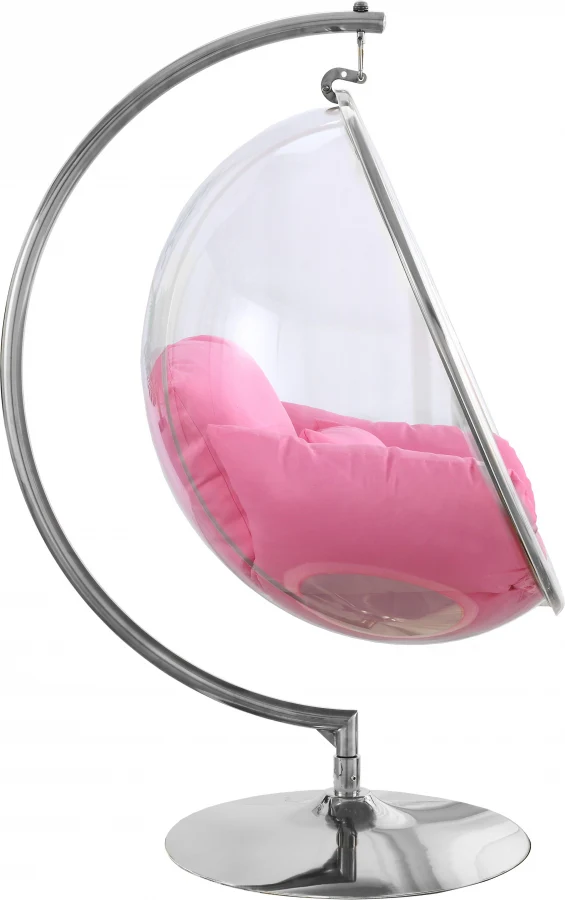 Luna Acrylic And Fabric Upholstered Swing Bubble Accent Chair - Image 25