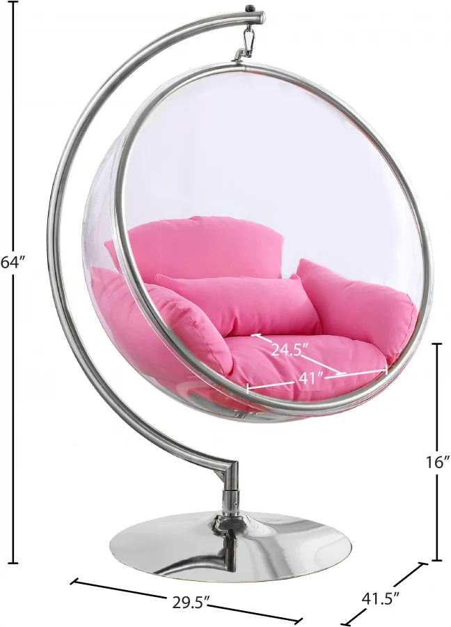 Luna Acrylic And Fabric Upholstered Swing Bubble Accent Chair - Image 26