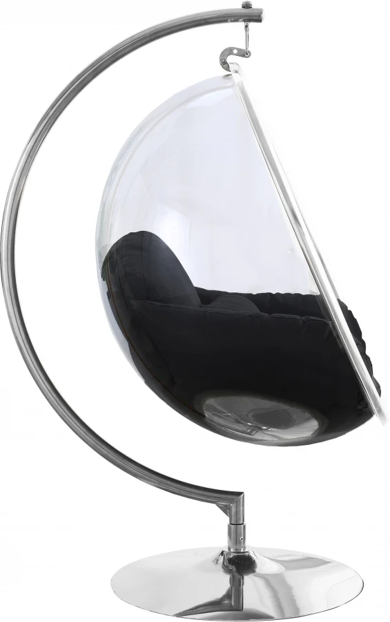 Luna Acrylic And Fabric Upholstered Swing Bubble Accent Chair - Image 5