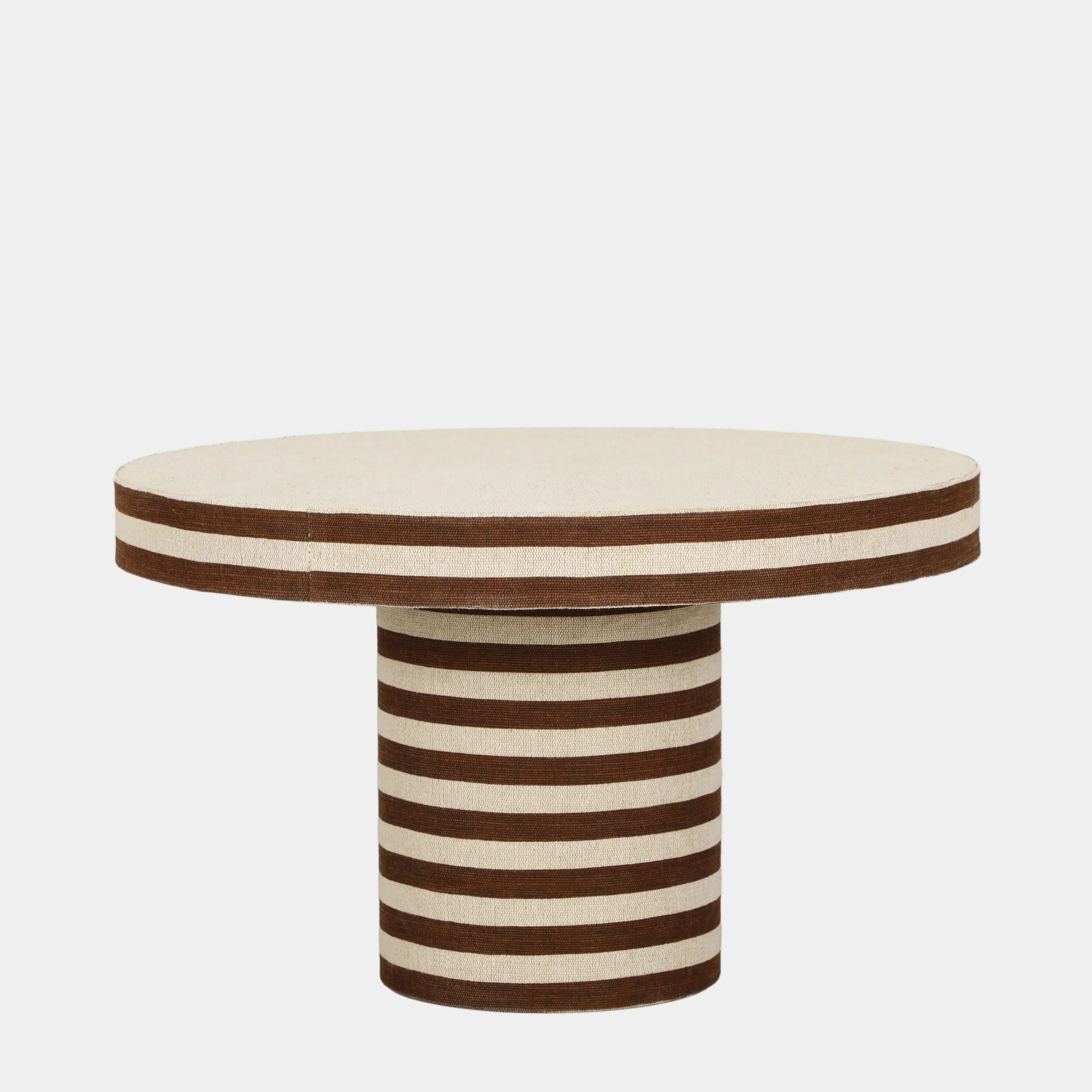 Lyra 30" Natural Striped Cotton Jute Contract-Grade Coffee Table
