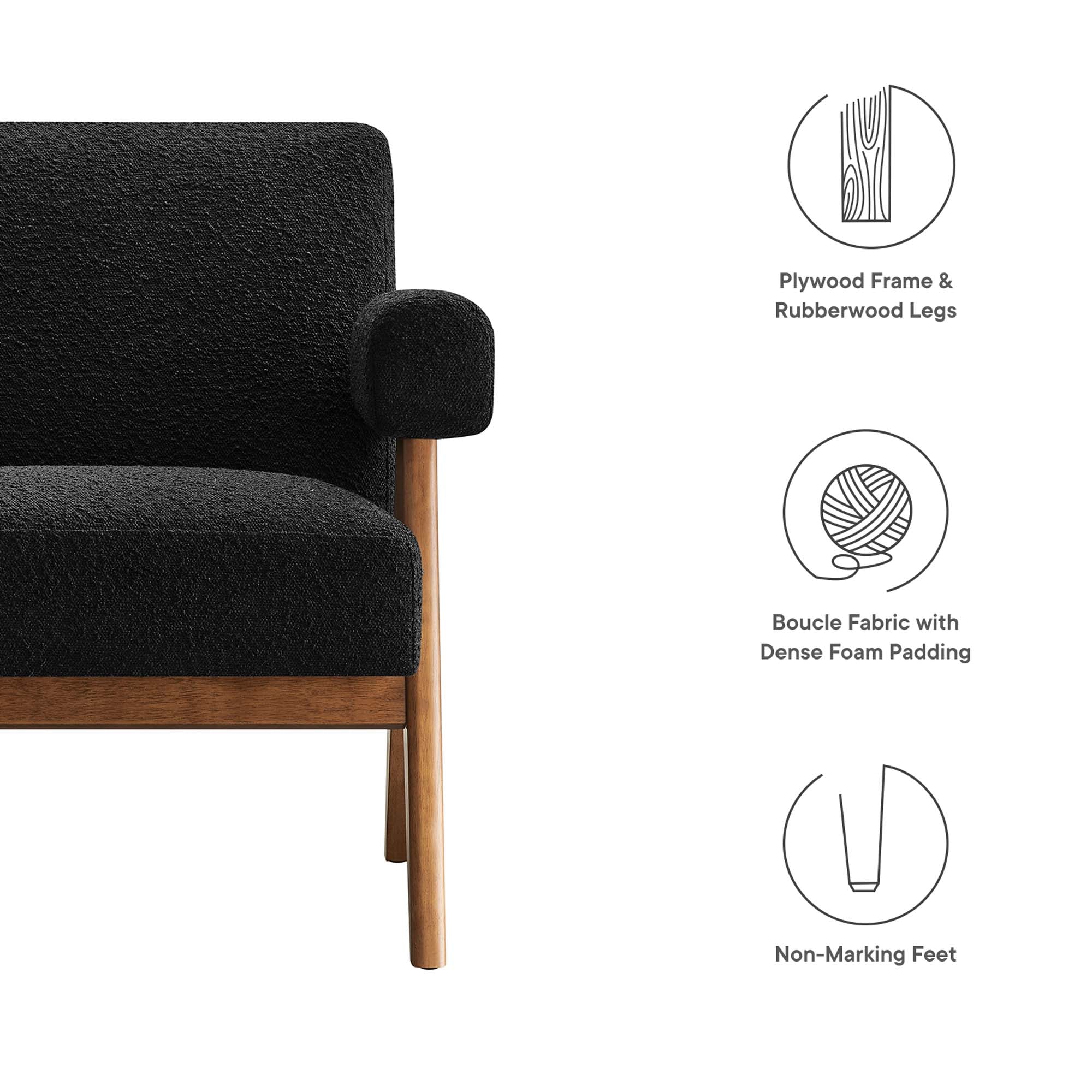 Lyra Boucle Fabric Armchair - Image 11