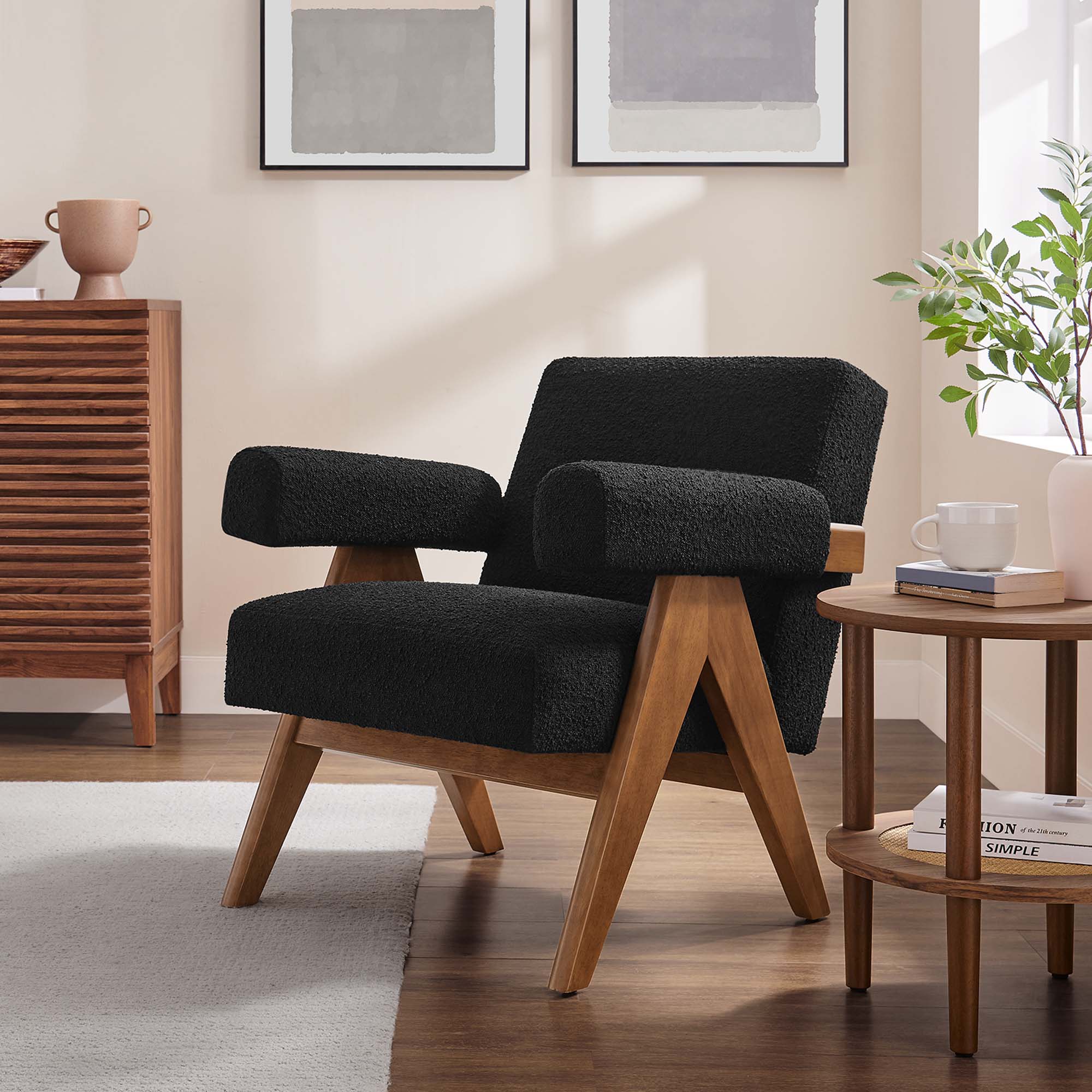 Lyra Boucle Fabric Armchair - Image 13