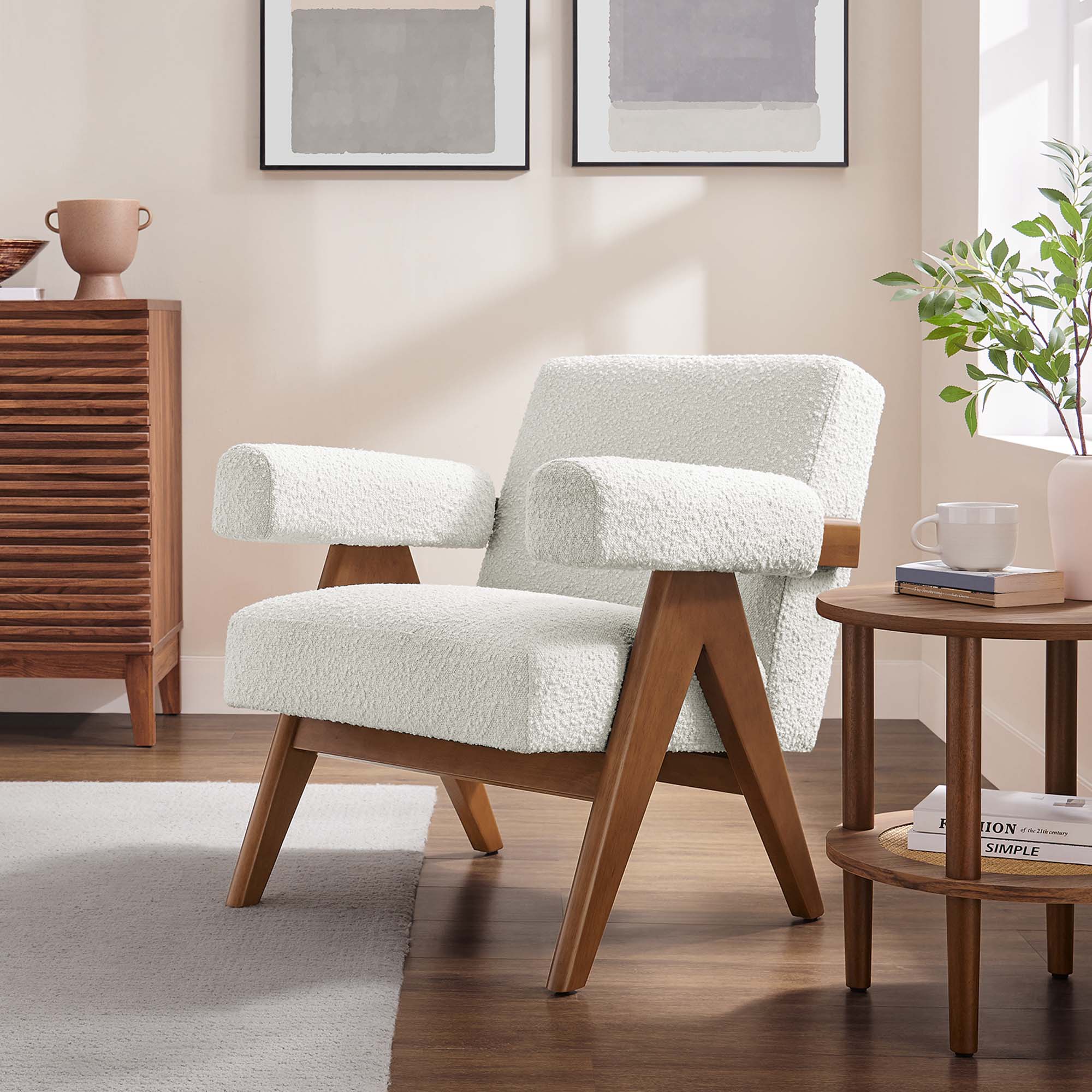 Lyra Boucle Fabric Armchair - Image 2
