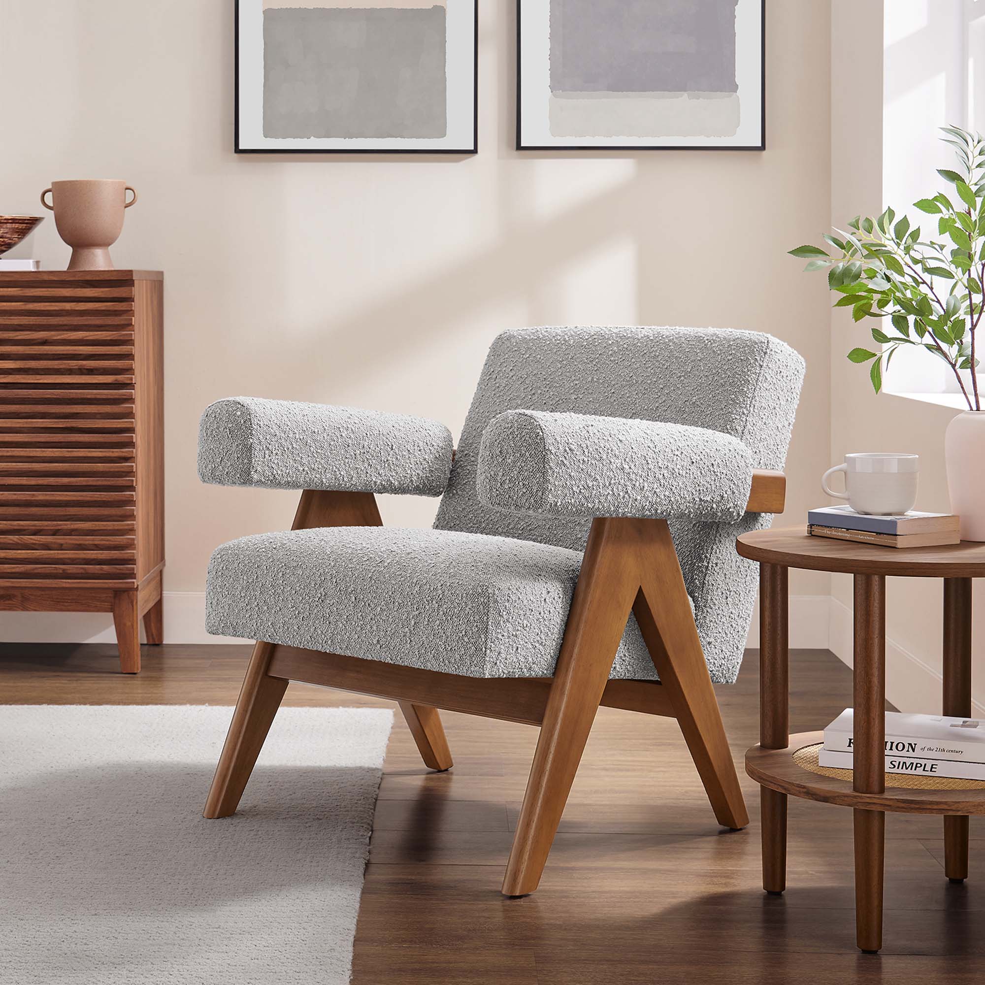 Lyra Boucle Fabric Armchair - Image 20