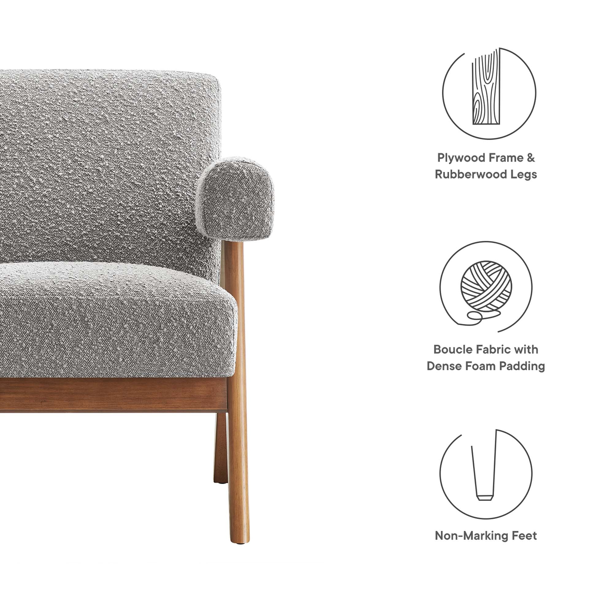 Lyra Boucle Fabric Armchair - Image 22