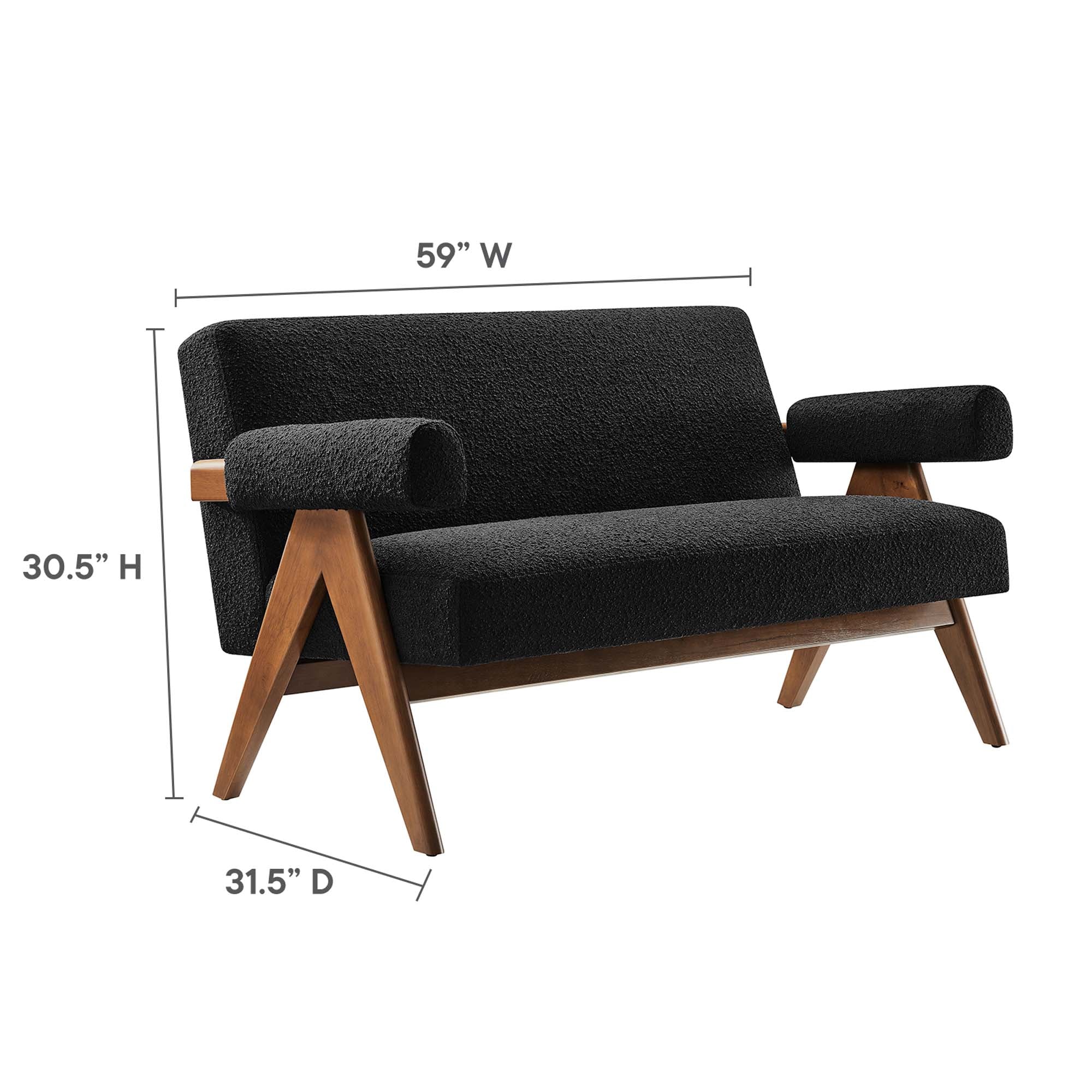 Lyra Boucle Fabric Loveseat - Image 18