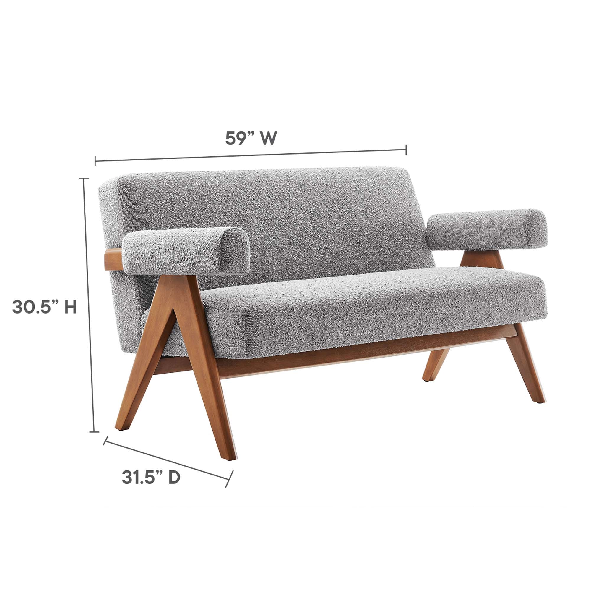 Lyra Boucle Fabric Loveseat - Image 27