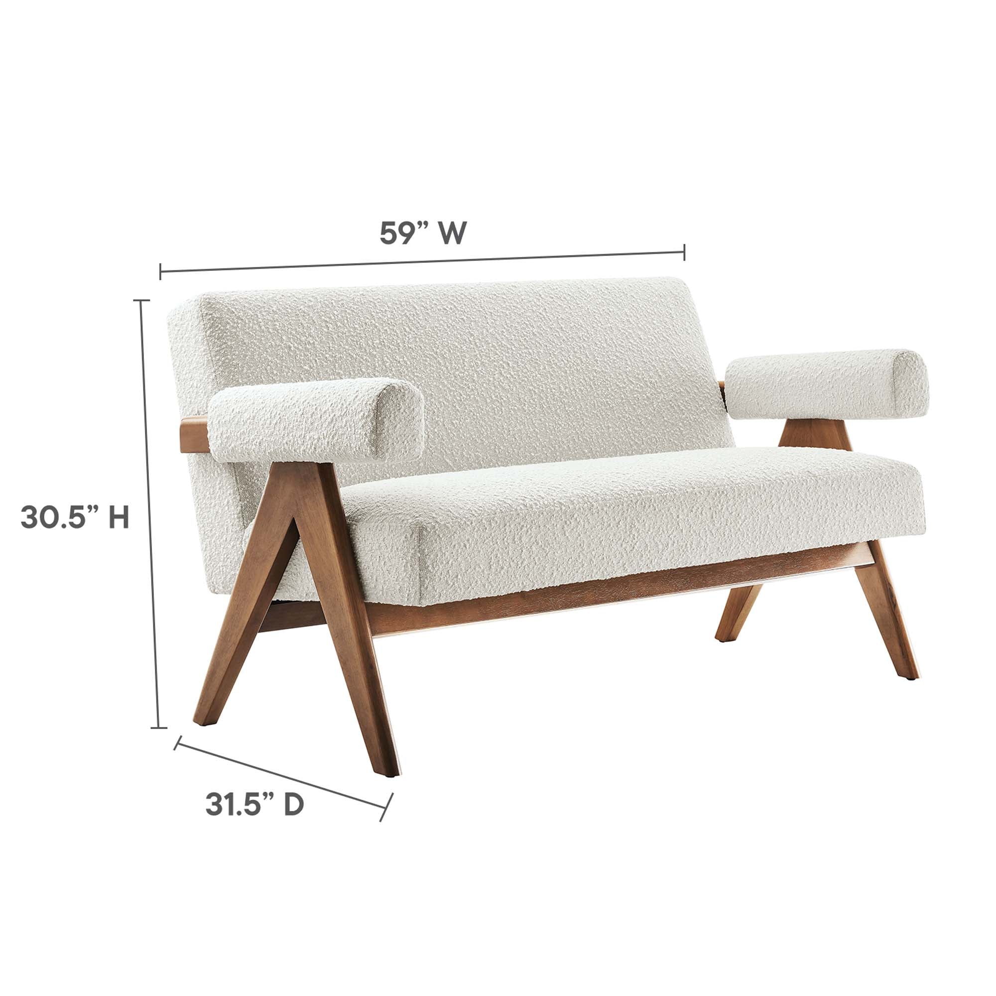 Lyra Boucle Fabric Loveseat - Image 9