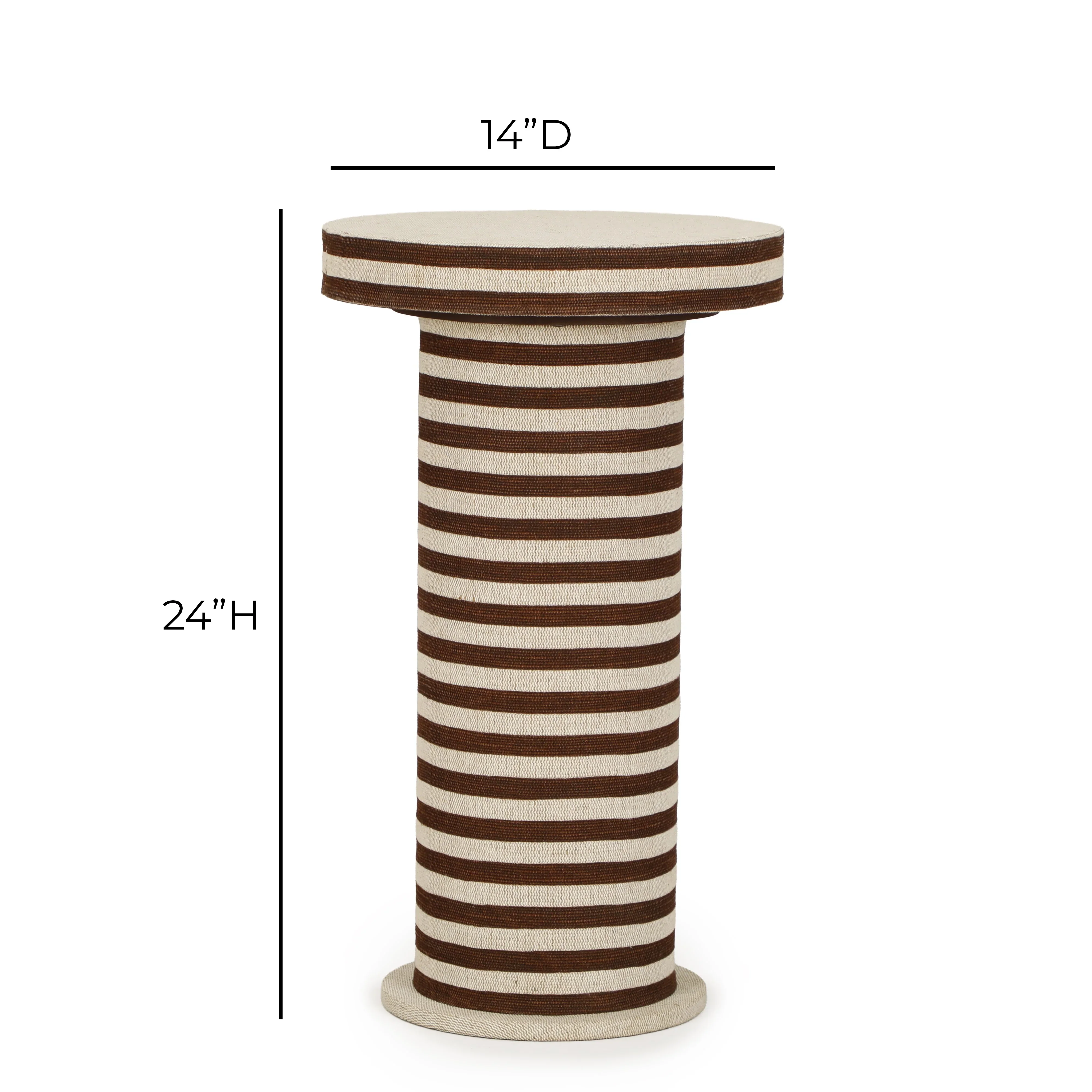 Lyra Natural Striped Cotton Jute Contract-Grade Side Table - Image 7