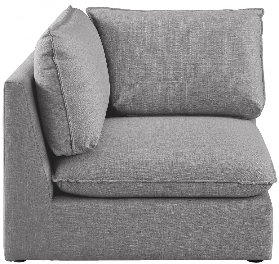 Mackenzie Linen Textured Fabric Upholstered Corner Modular Chair - Image 4