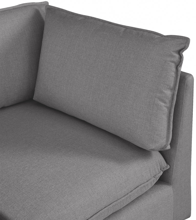 Mackenzie Linen Textured Fabric Upholstered Corner Modular Chair - Image 5