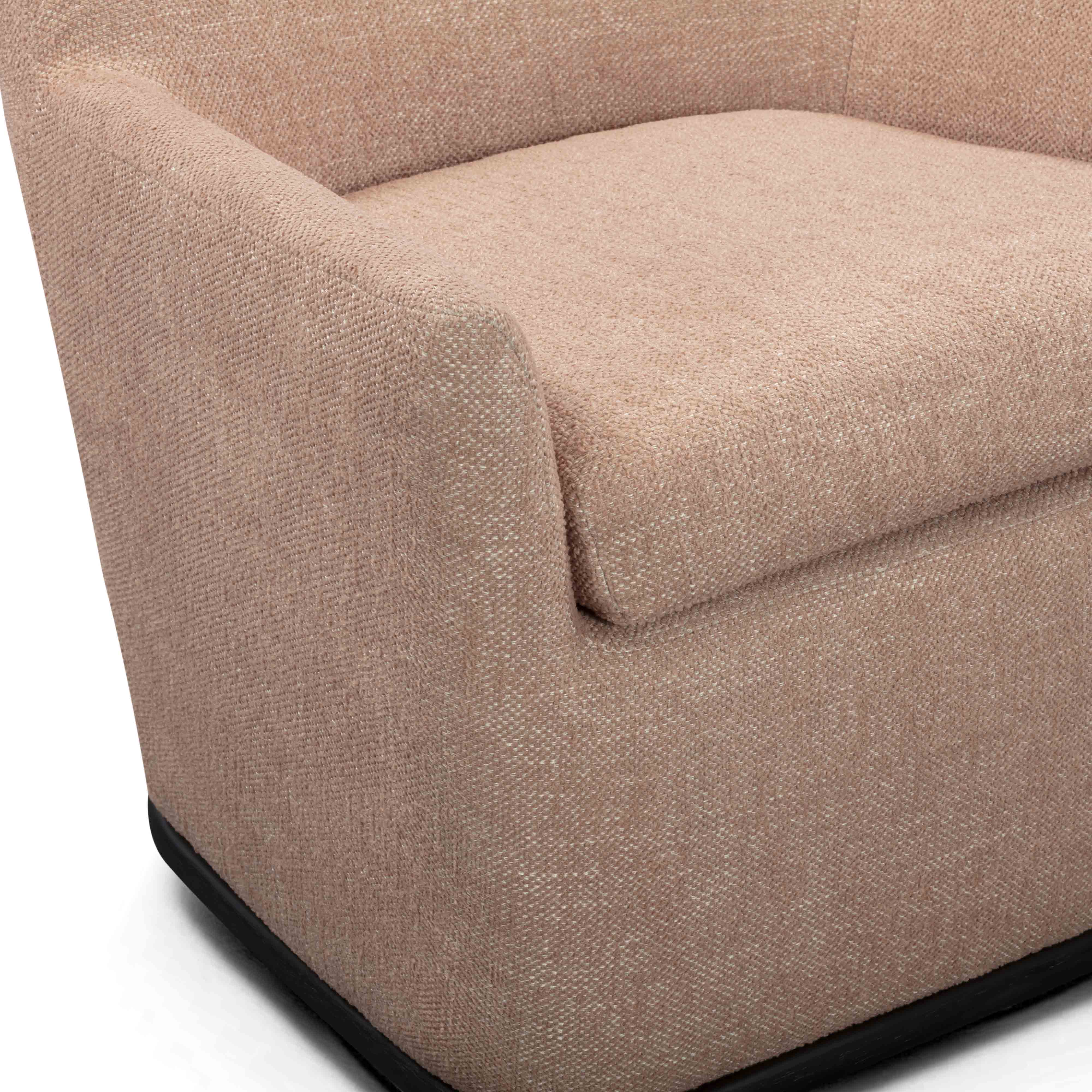 Mado Peach Textured Contract-Grade Fabric Swivel Accent Chair - Image 7