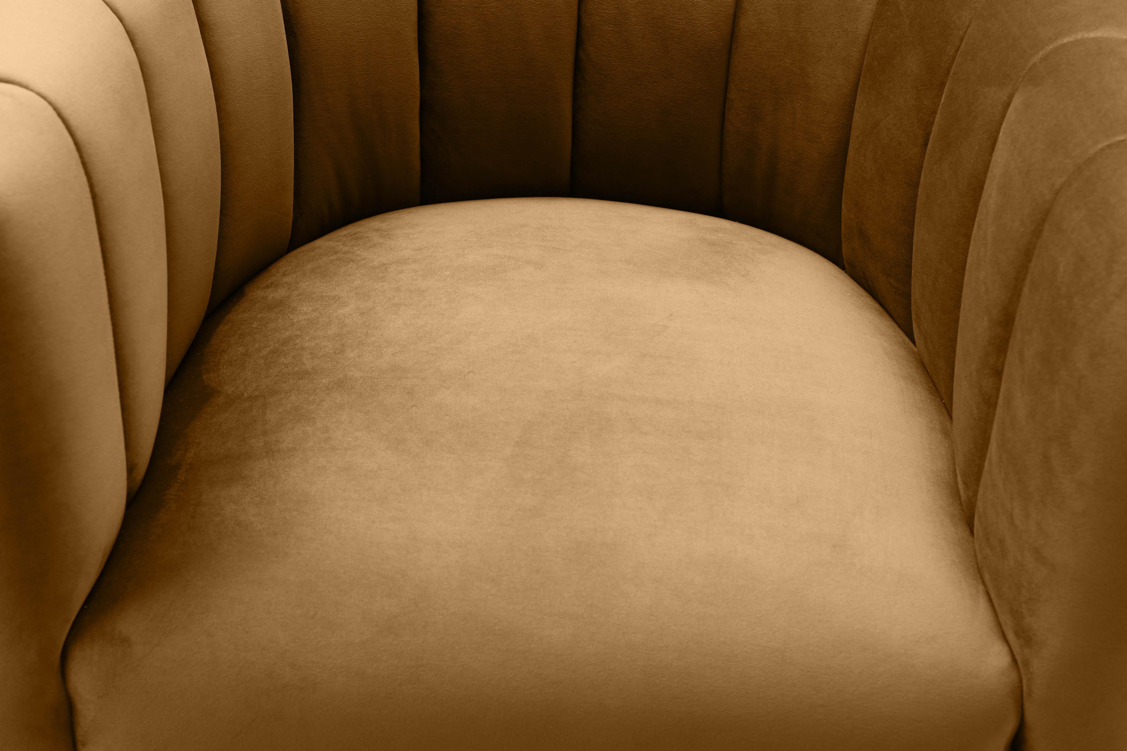 Magnolia Performance Velvet Accent Chair - Gold Base - Image 17