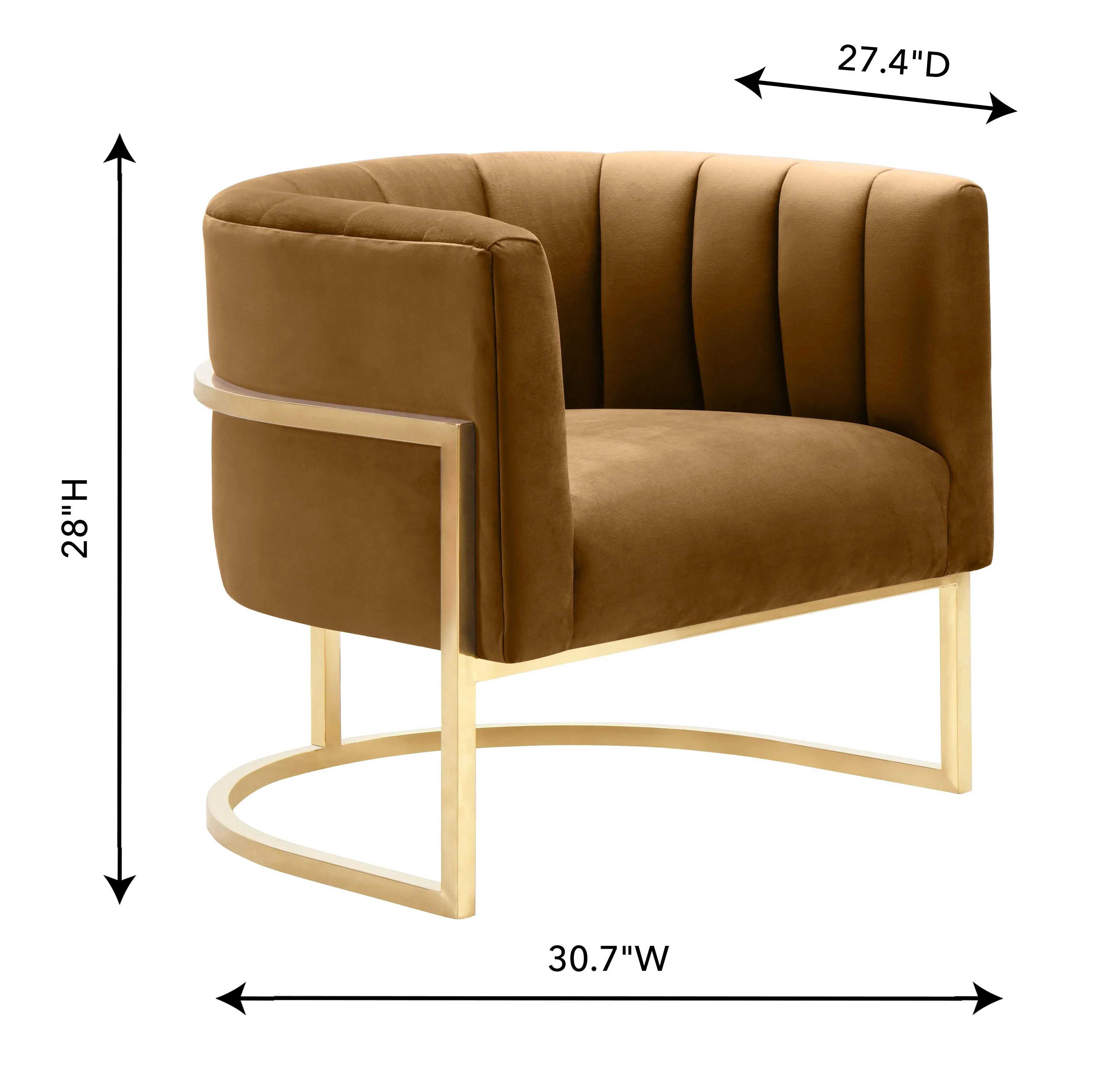 Magnolia Performance Velvet Accent Chair - Gold Base - Image 18