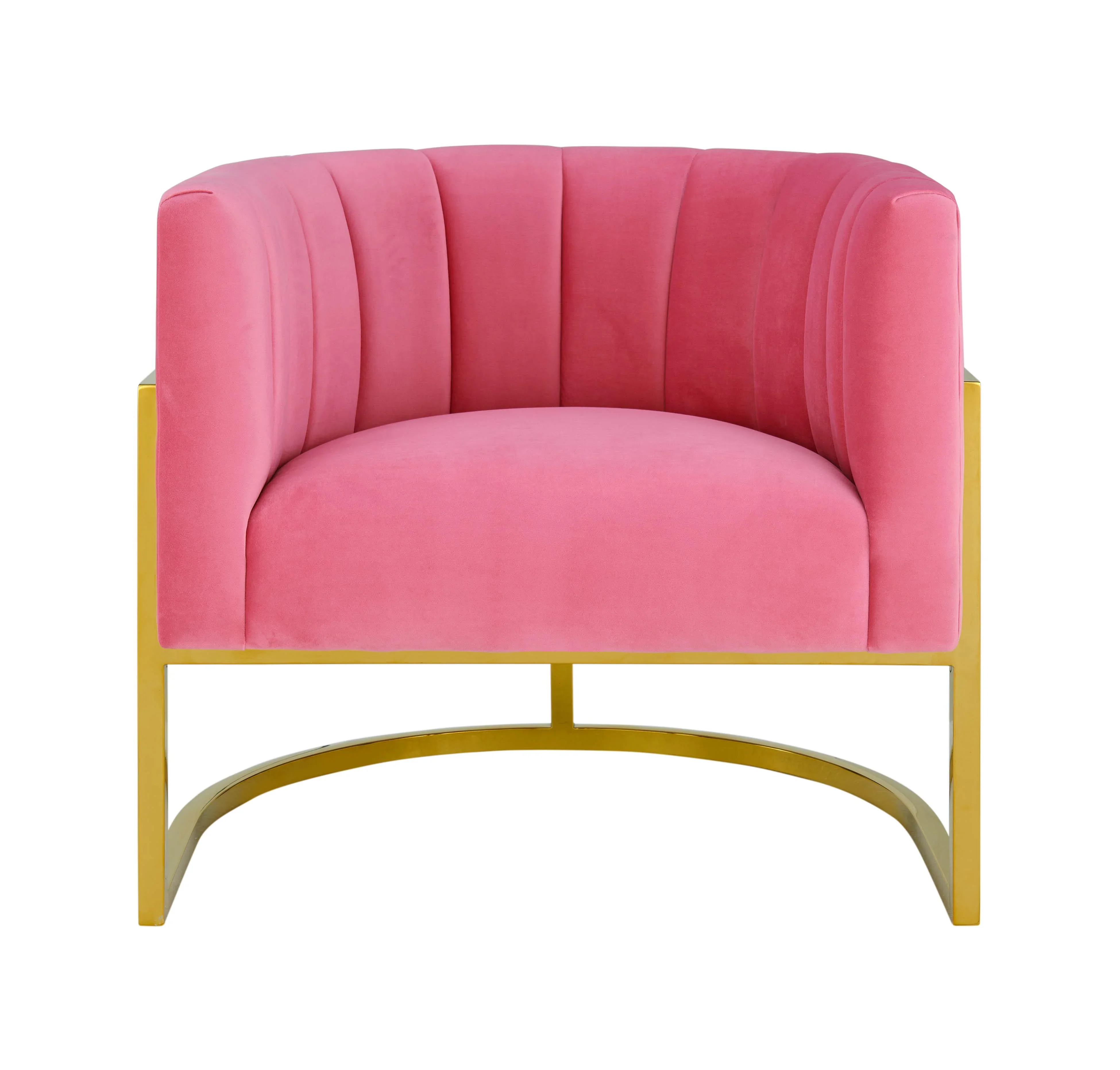 Magnolia Performance Velvet Accent Chair - Gold Base - Image 9