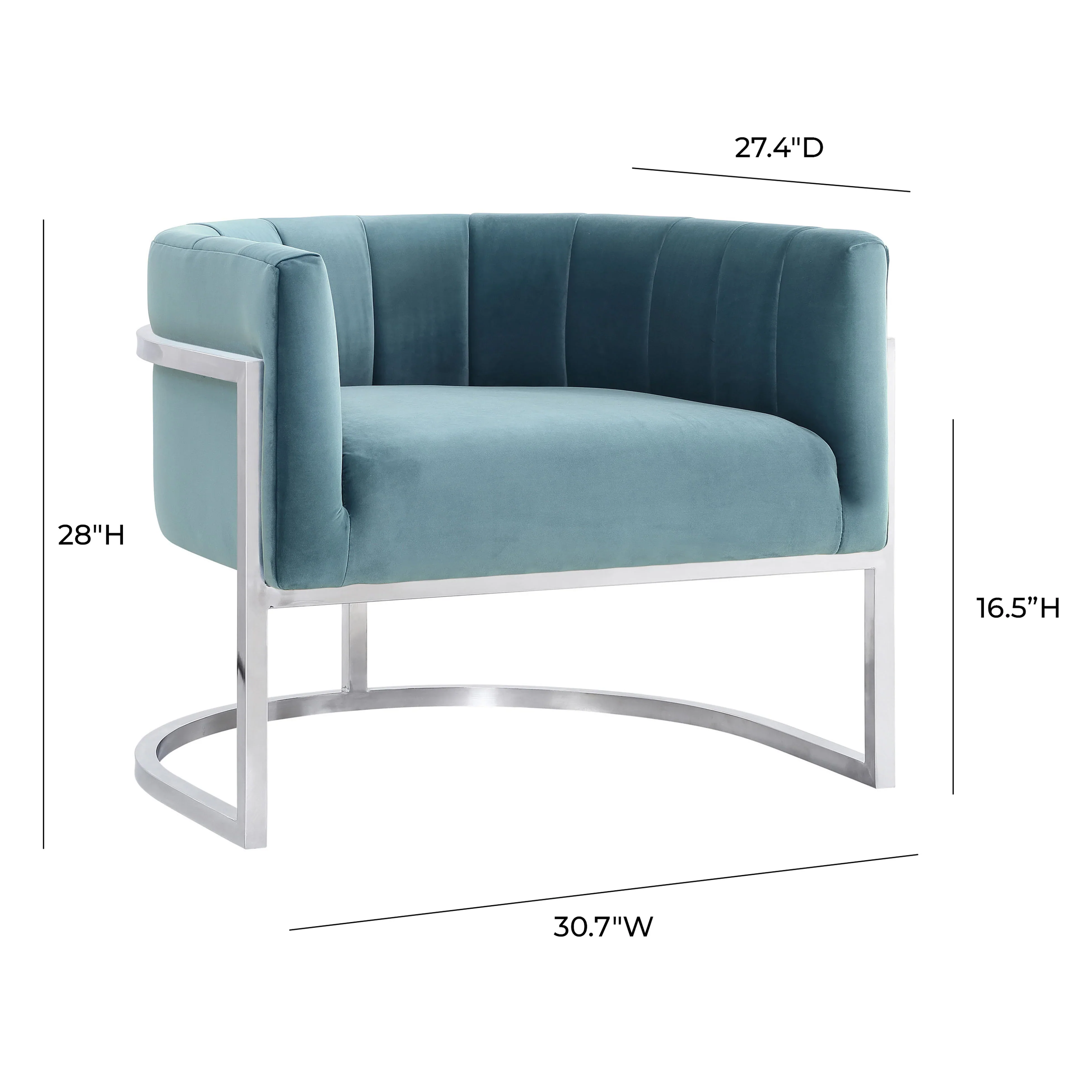 Magnolia Performance Velvet Accent Chair - Silver Base - Image 6