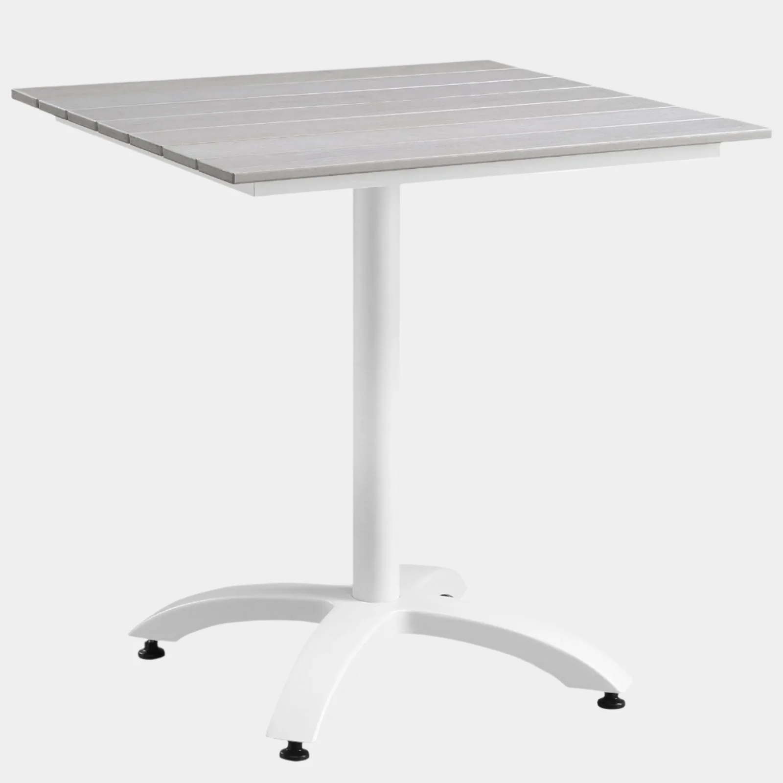 Maine 28" Outdoor Patio Dining Table in White Light Gray
