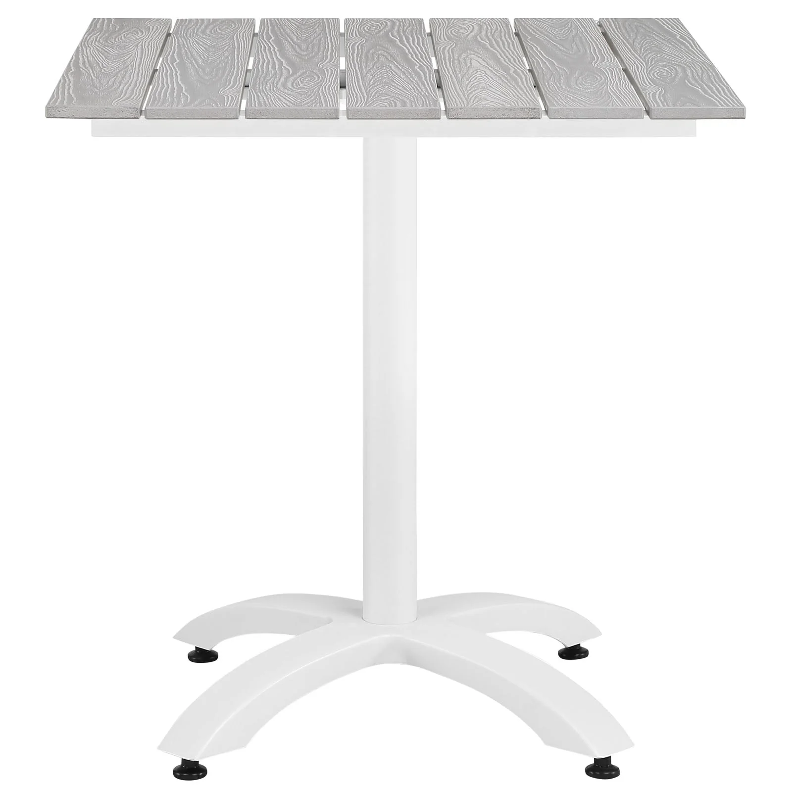 Maine 28" Outdoor Patio Dining Table in White Light Gray - Image 2
