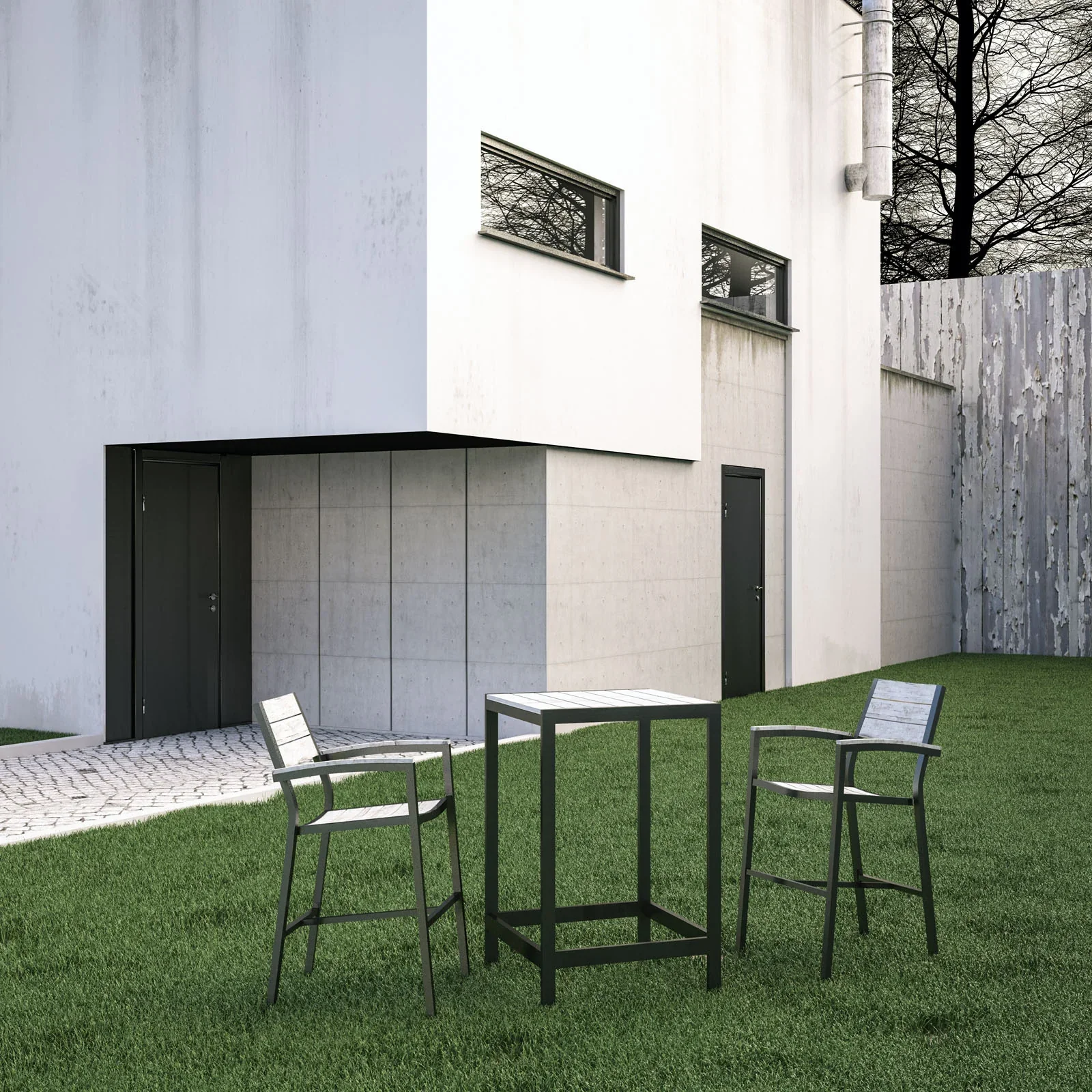 Maine 3 Piece Outdoor Patio Dining Set - Image 9