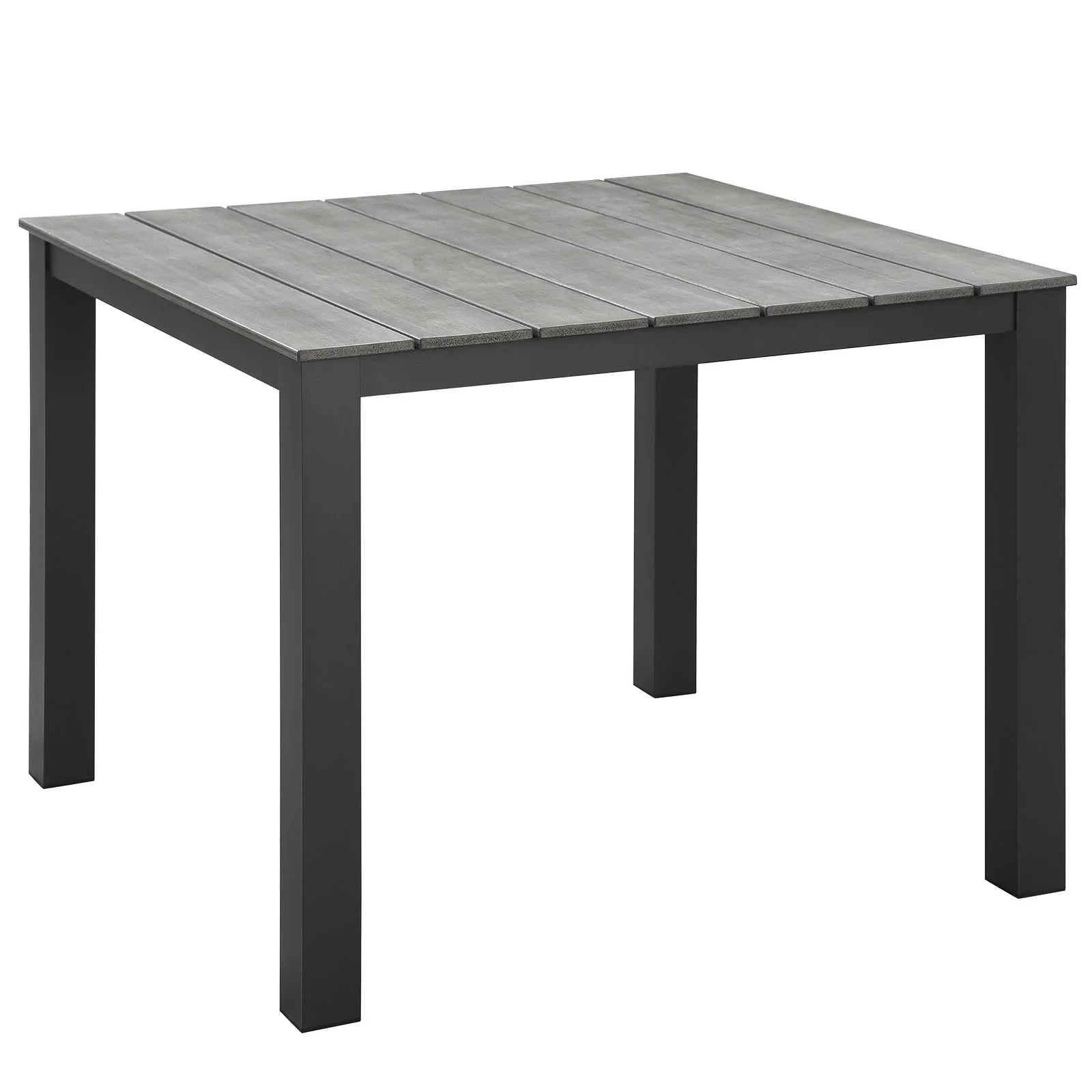 Maine 3 Piece Outdoor Patio Dining Set in Brown Gray - Image 6