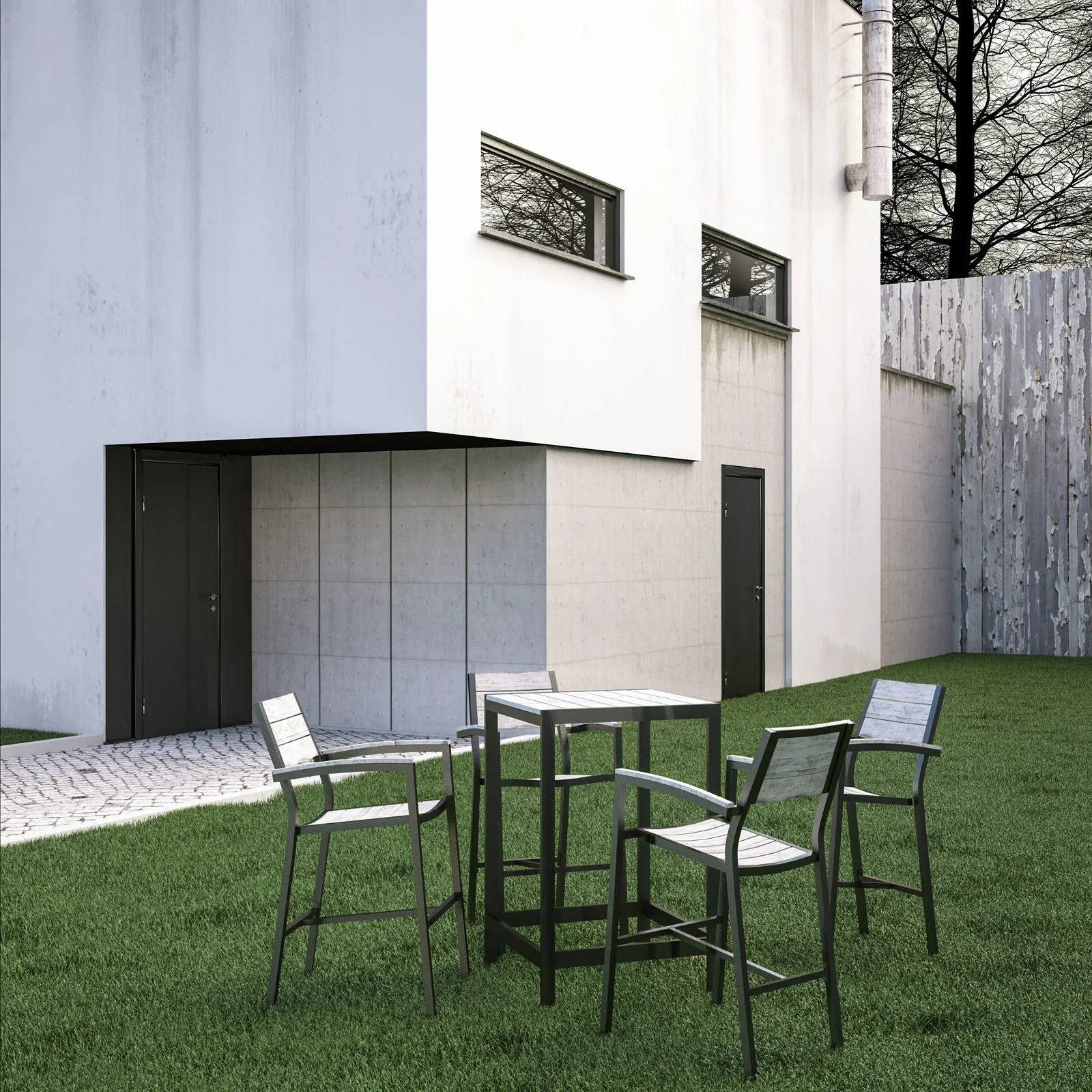 Maine 5 Piece Outdoor Patio Bar Set - Image 2