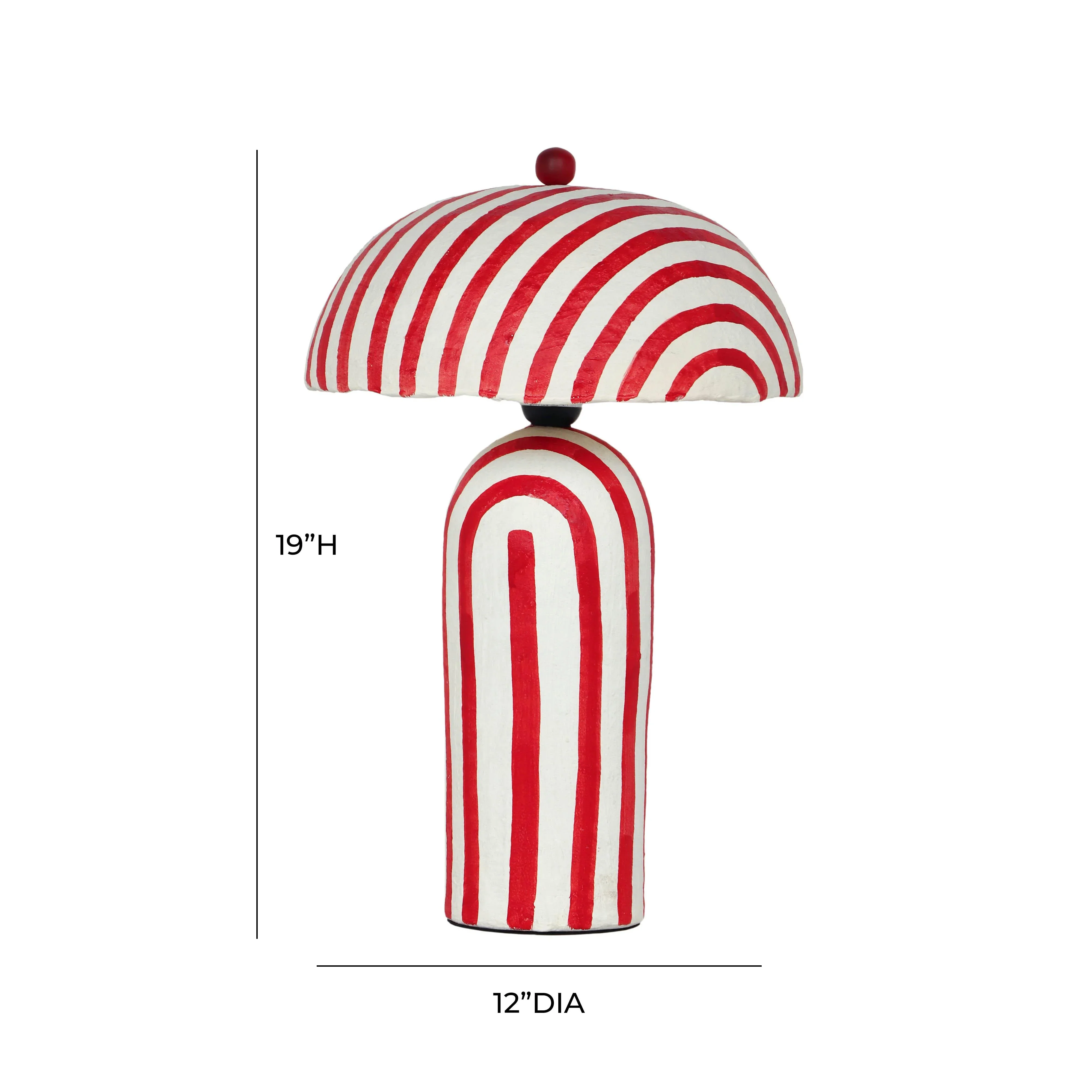 Maiori Striped Papier Mache Table Lamp - Image 13