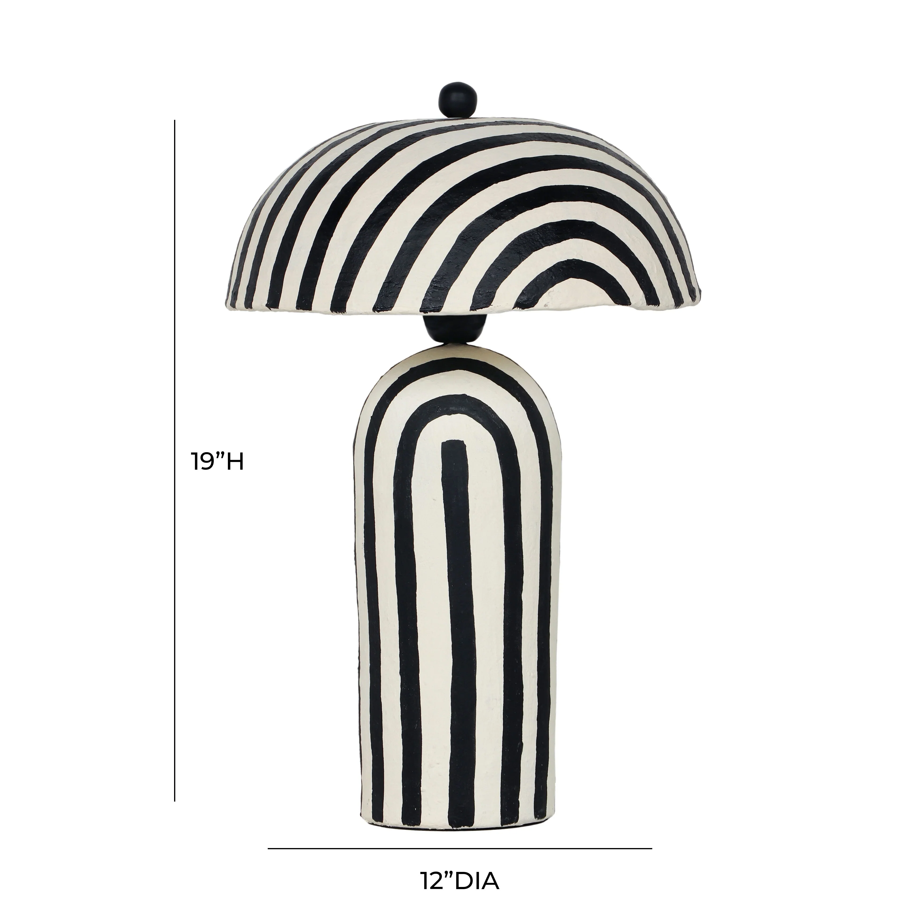 Maiori Striped Papier Mache Table Lamp - Image 6