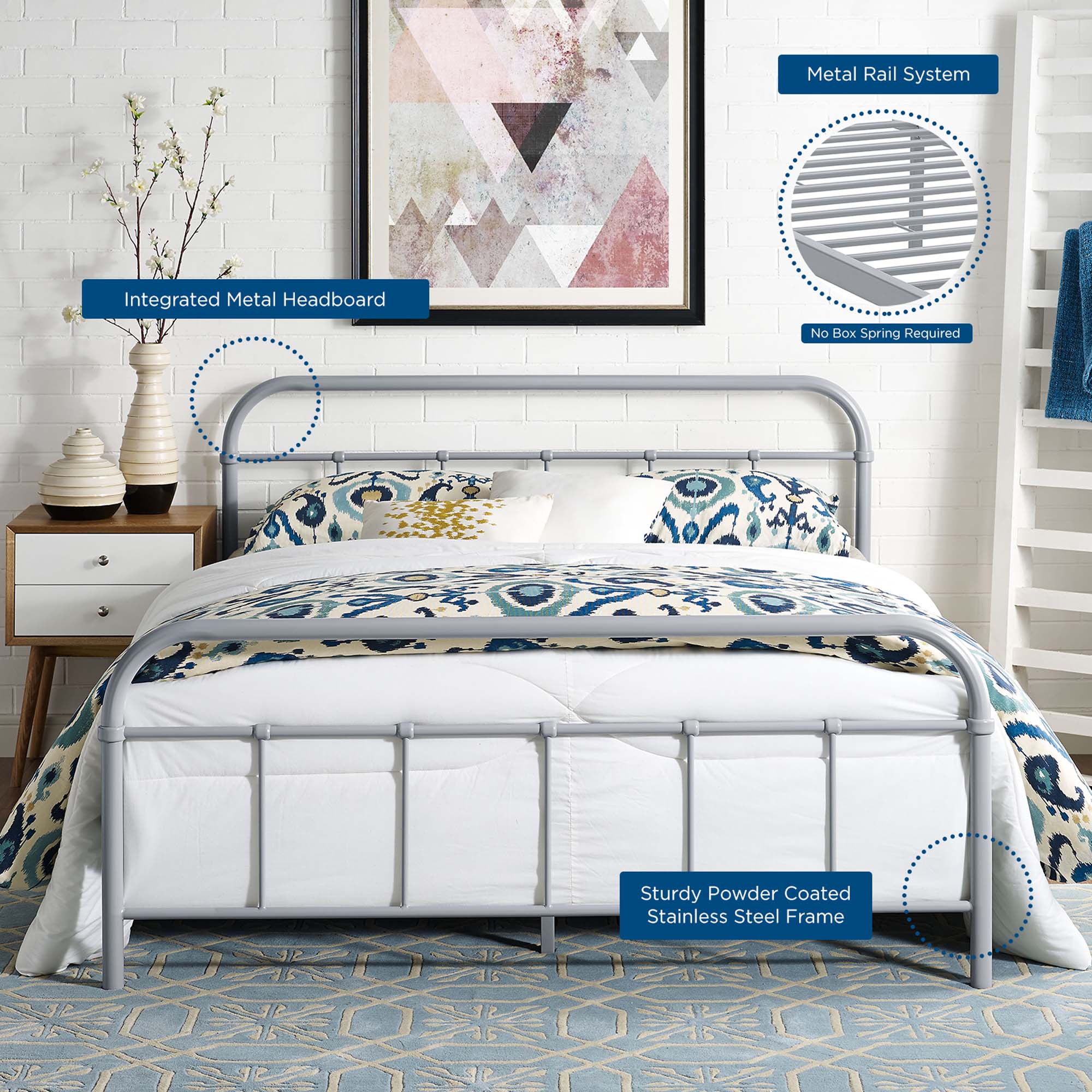 Maisie Stainless Steel Bed Frame - Image 13