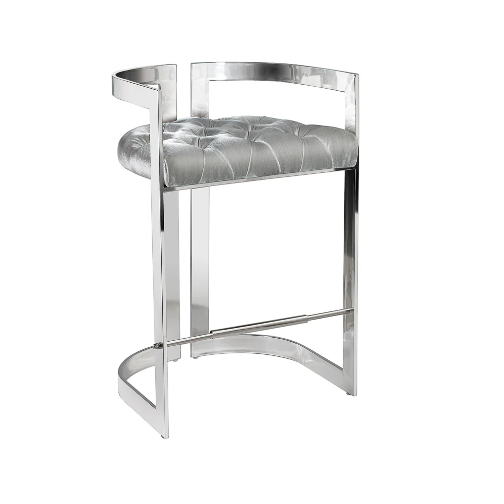 Majestic Counter Chair: Grey Velvet - Image 3