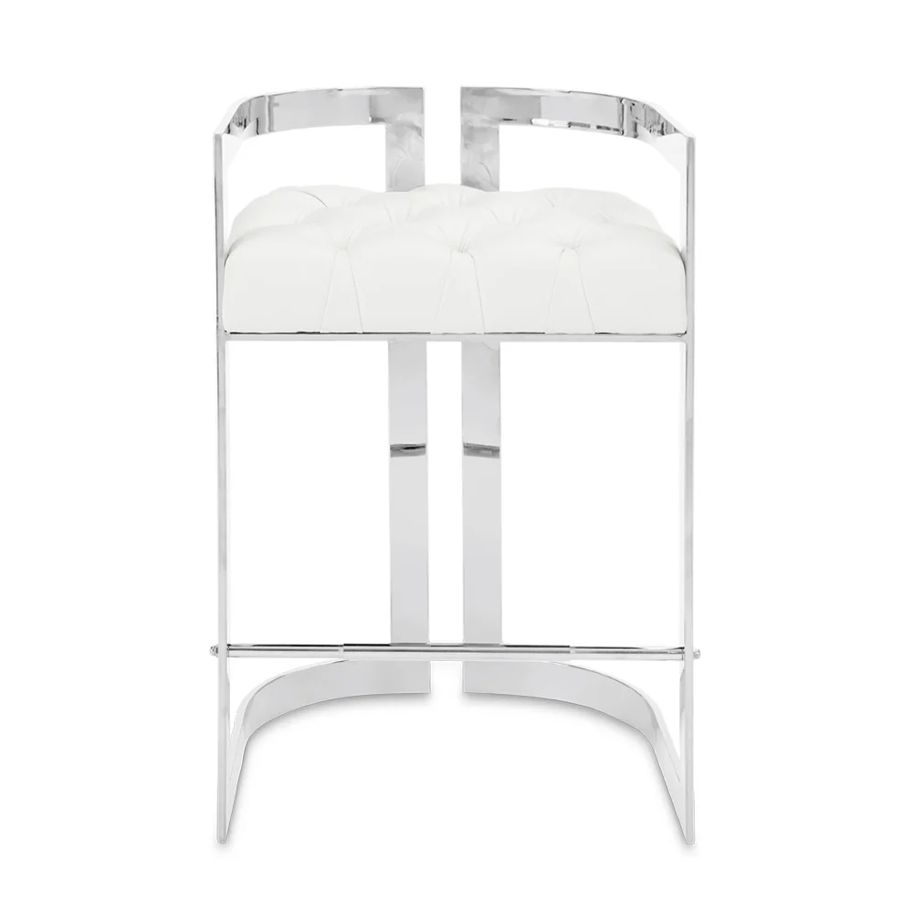 Majestic Counter Chair: White Leatherette - Image 3