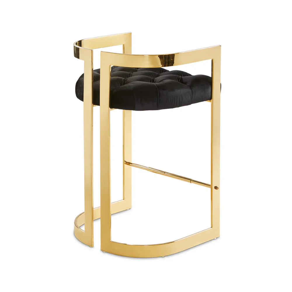 Majestic Gold Counter Chair: Black Velvet - Image 2