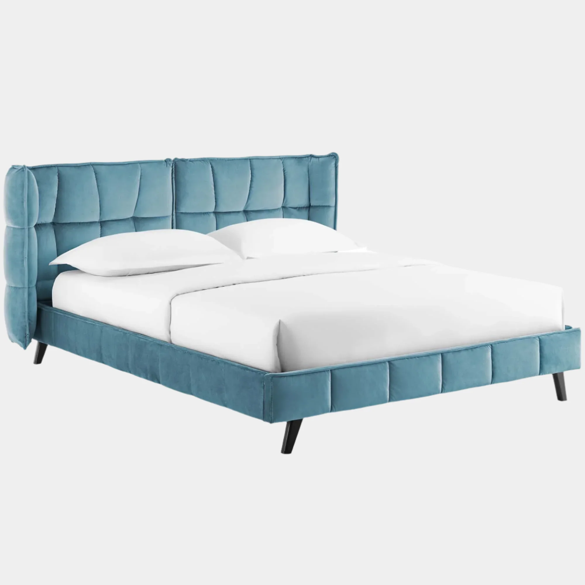 Makenna Performance Velvet Queen Platform Bed - Image 10
