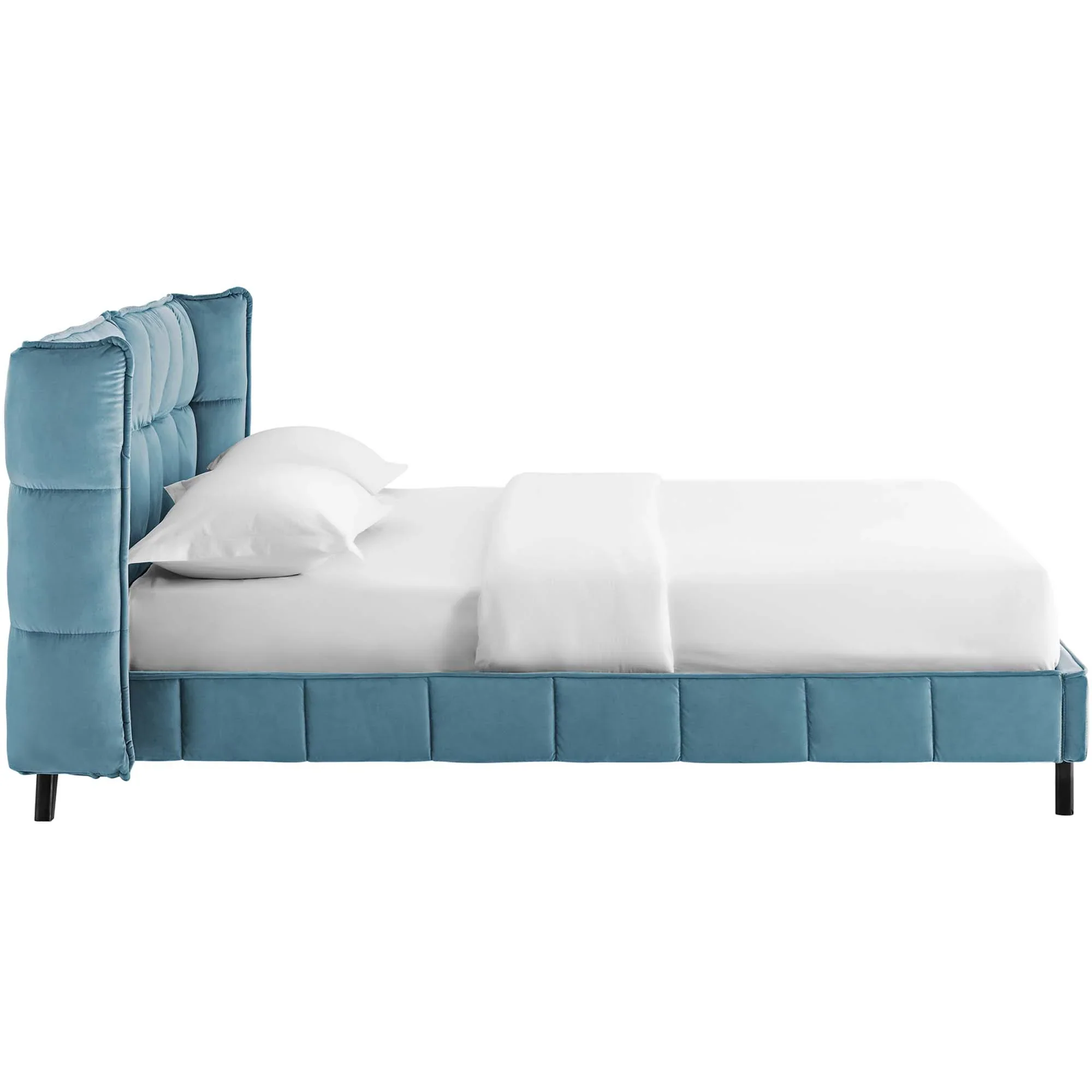 Makenna Performance Velvet Queen Platform Bed - Image 14