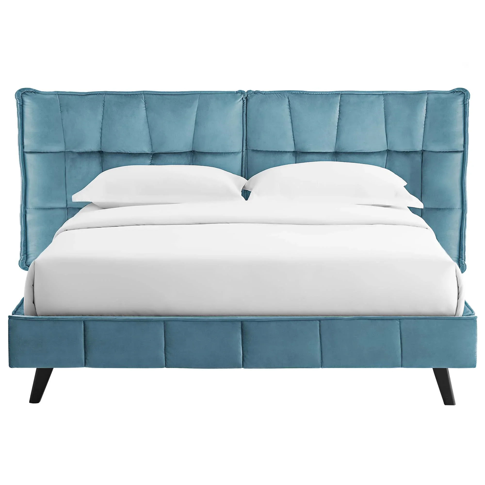 Makenna Performance Velvet Queen Platform Bed - Image 16
