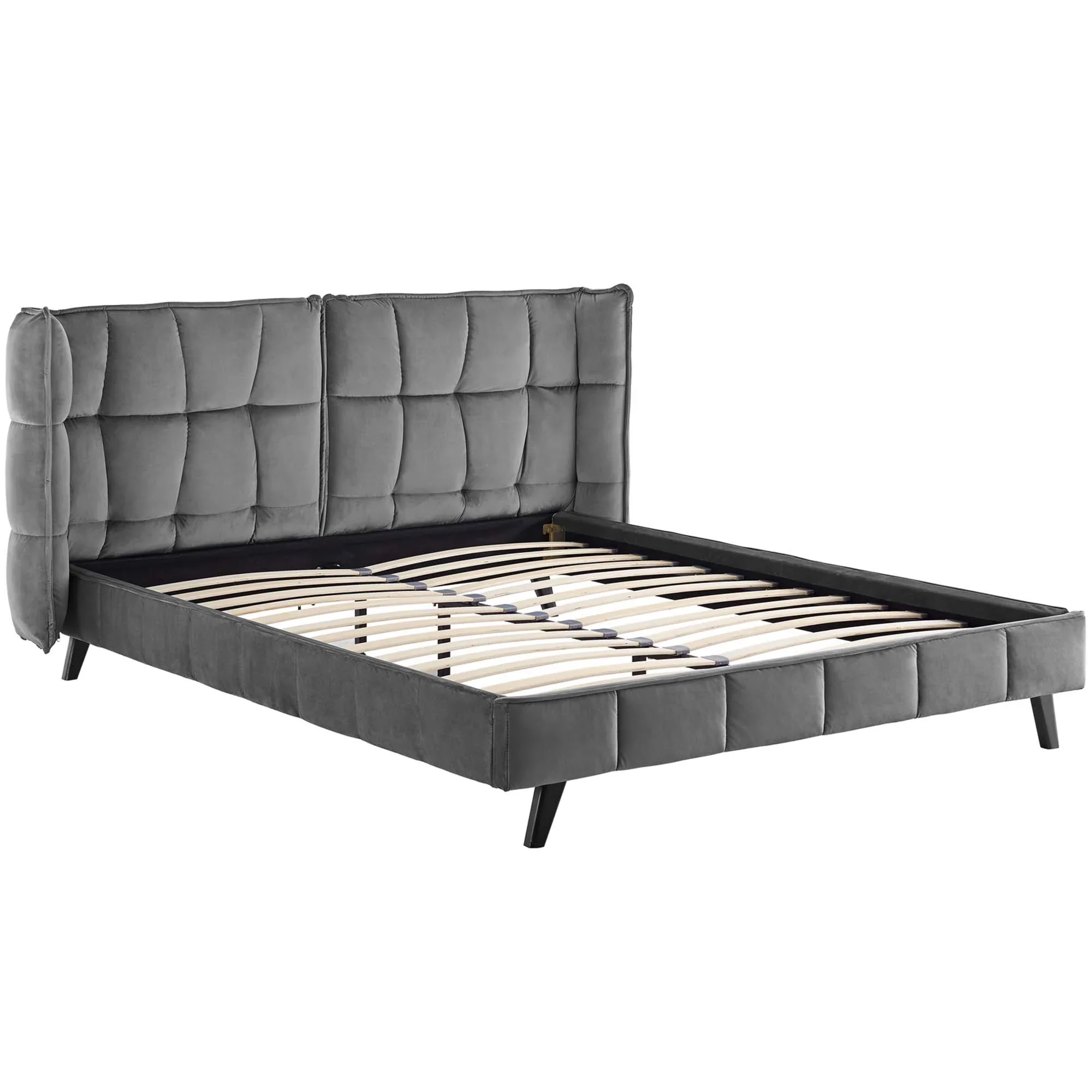 Makenna Performance Velvet Queen Platform Bed - Image 5