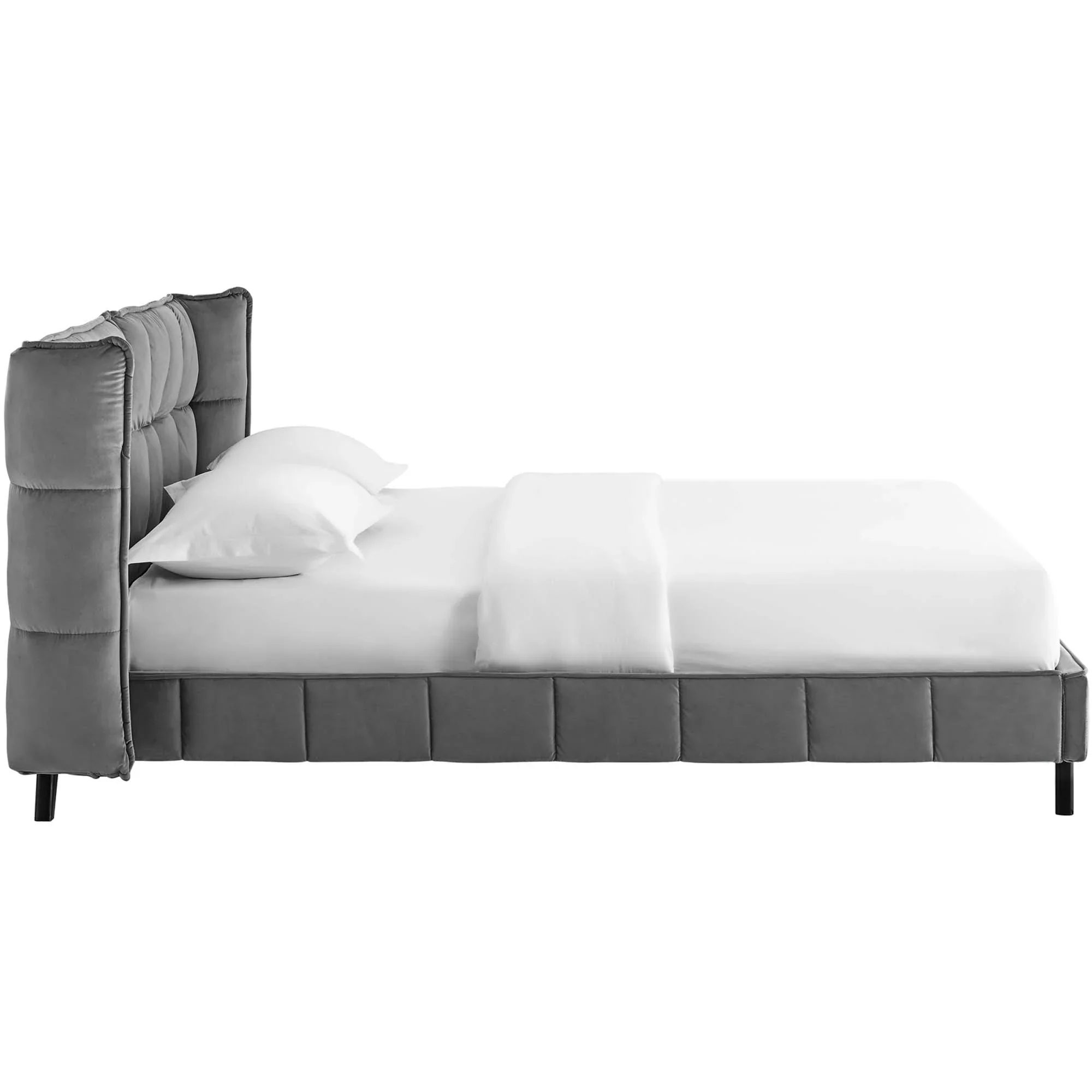 Makenna Performance Velvet Queen Platform Bed - Image 6